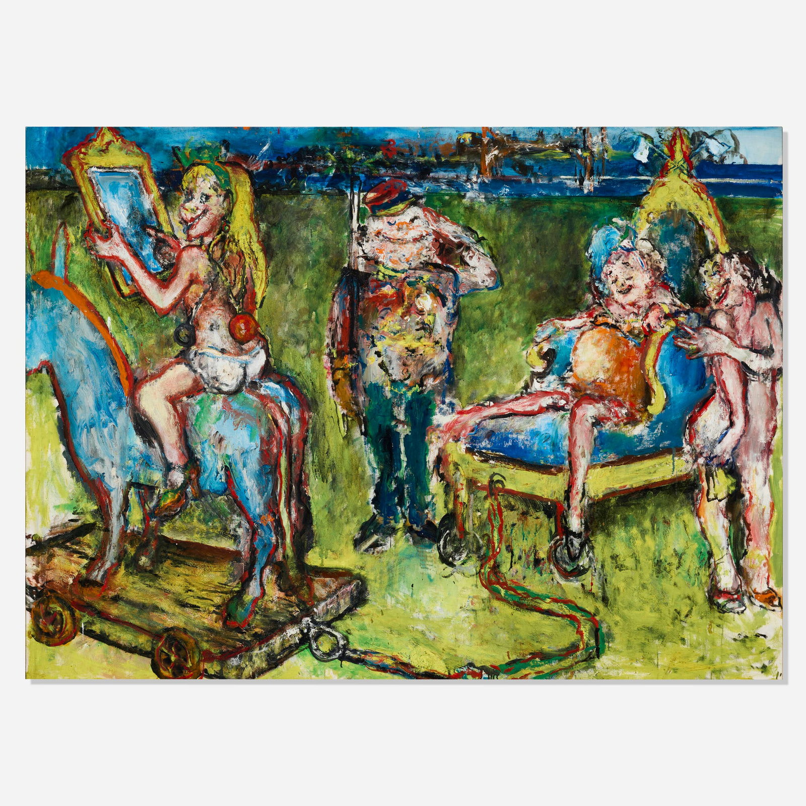 June Leaf, Untitled: June Leaf Untitled oil on canvas 54 h x 74 w in (137 x 188 cm) Provenance: Collection of Michael H. Epstein and Scott E. Schwimer This work will ship from Los An