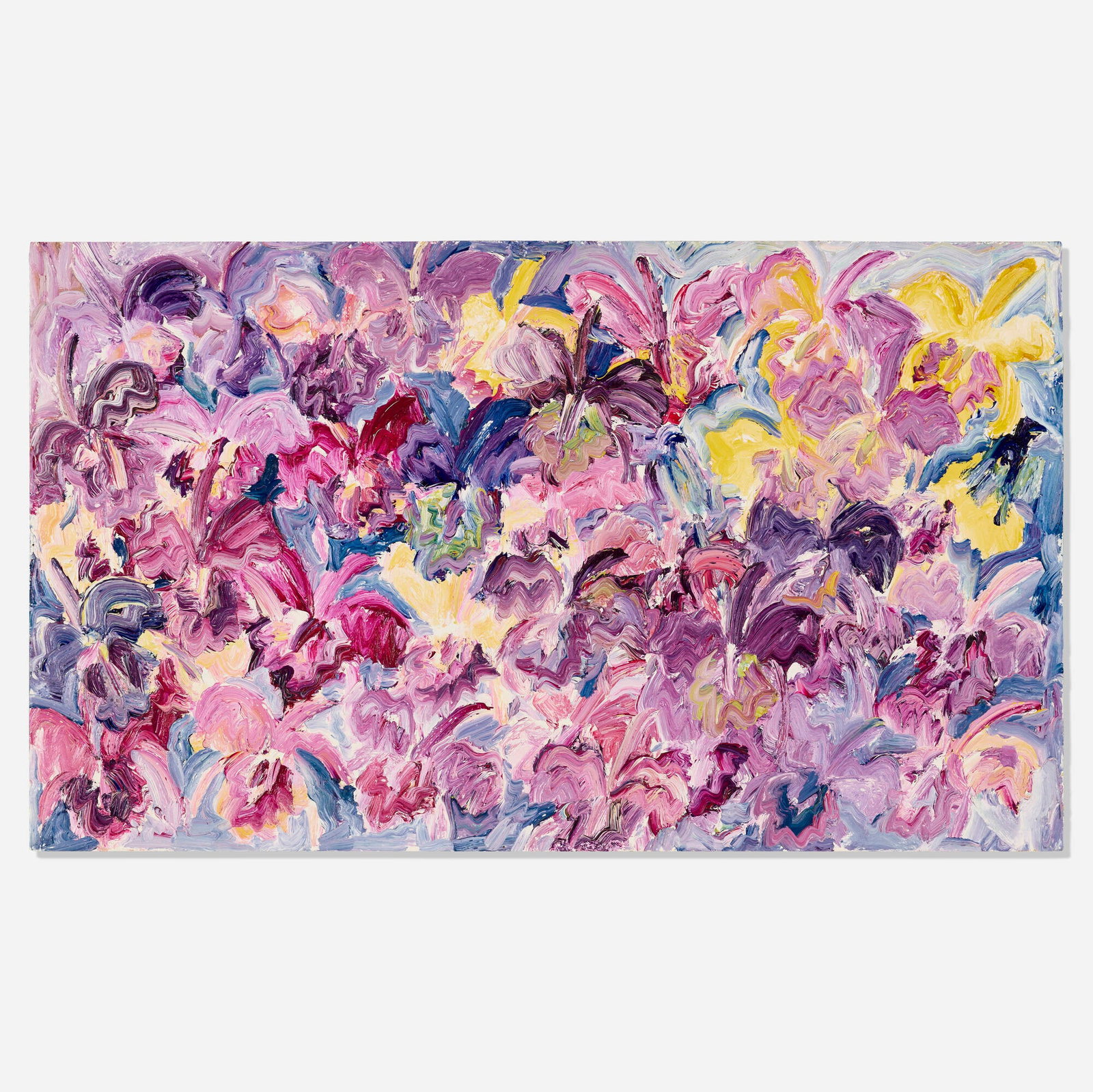Hunt Slonem, Catelayas: Hunt Slonem Catelayas 2015 oil on panel 28 h x 47.25 w in (71 x 120 cm) Signed, titled, and dated to verso 'Catelayas Hunt Slonem 2015'. This work will ship from L