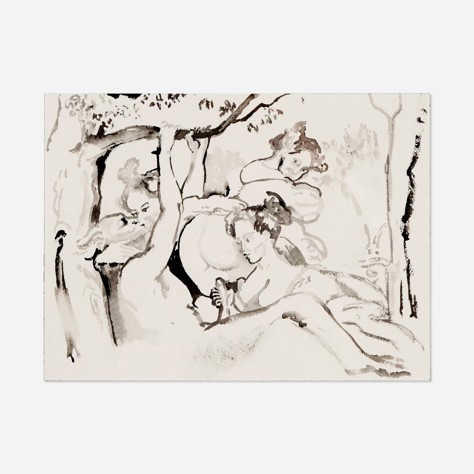 Cecily Brown, Untitled (#27): Cecily Brown Untitled (#27) 1999 watercolor on paper 9 h x 12.125 w in (23 x 31 cm) Signed and dated to verso 'Cecily Brown '99'. Provenance: Gagosian Gallery, London | Private