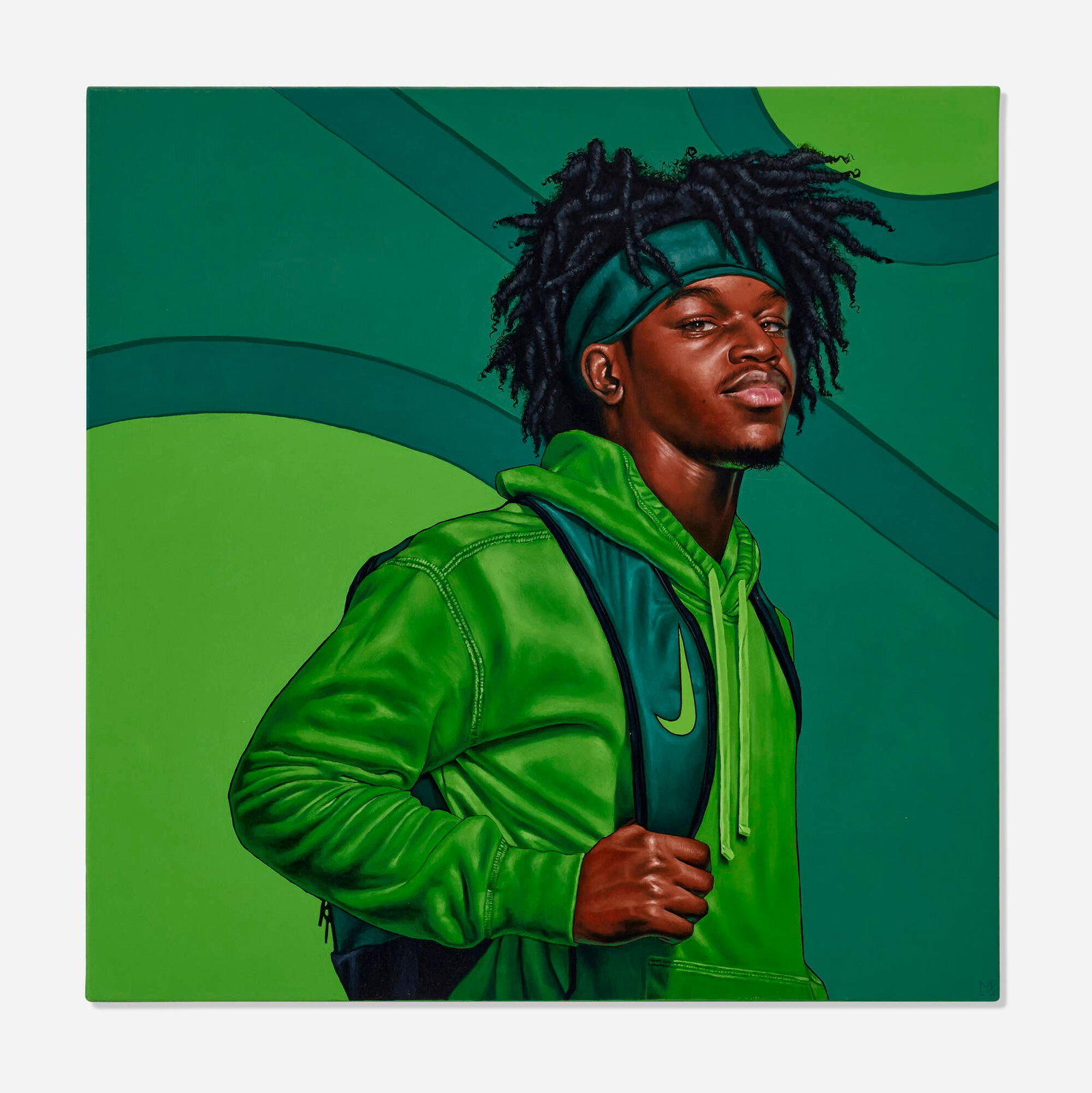 Monica Ikegwu, Freeform: Monica Ikegwu Freeform 2022 oil on canvas 36 h x 36 w in (91 x 91 cm) Signed to lower right 'MI'. Signed, titled, and dated to verso 'Monica Ikegwu 2022 Freeform'. This work will