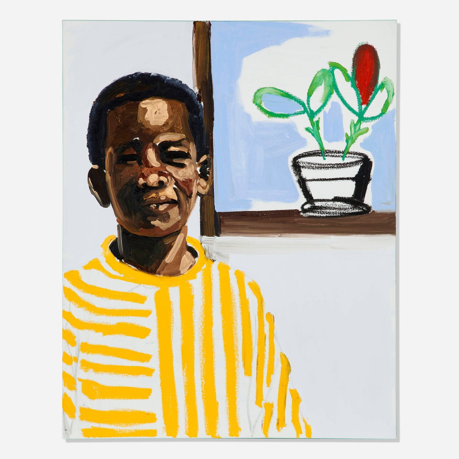 Jerrell Gibbs, Charles' Flower: Jerrell Gibbs Charles' Flower 2021 oil and oil stick on canvas 30 h x 24 w in (76 x 61 cm) Signed, titled, and dated to verso 'Charles' Flower 2021 Jerrell Gibbs'. This work will ship