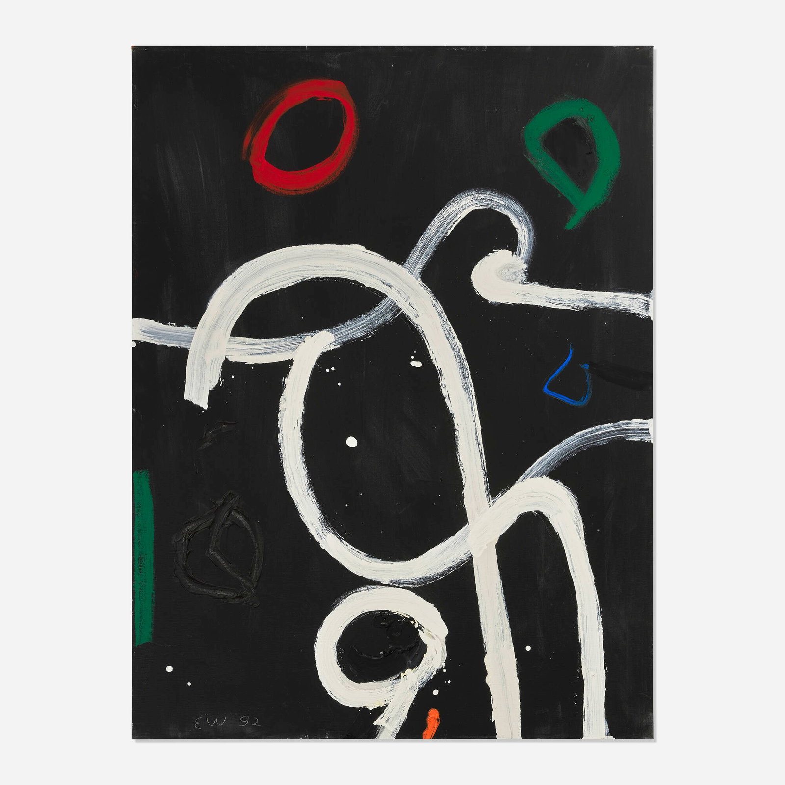 Emerson Woelffer, Untitled: Emerson Woelffer Untitled 1992 oil and acrylic on canvas 48 h x 36 w in (122 x 91 cm) This work is being sold to raise scholarship funds for the Otis College of Art and Design. Signed and dated to
