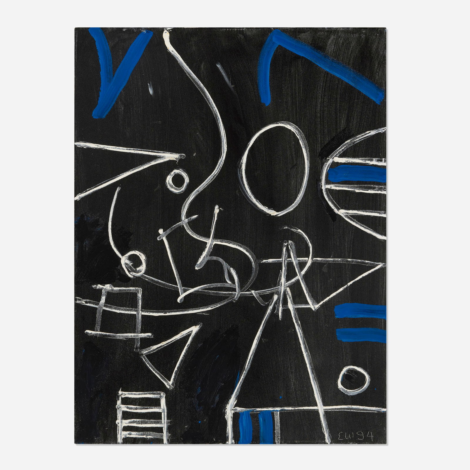 Emerson Woelffer, Untitled: Emerson Woelffer Untitled 1994 oil and acrylic on canvas 48 h x 36 w in (122 x 91 cm) This work is being sold to raise scholarship funds for the Otis College of Art and Design. Signed an