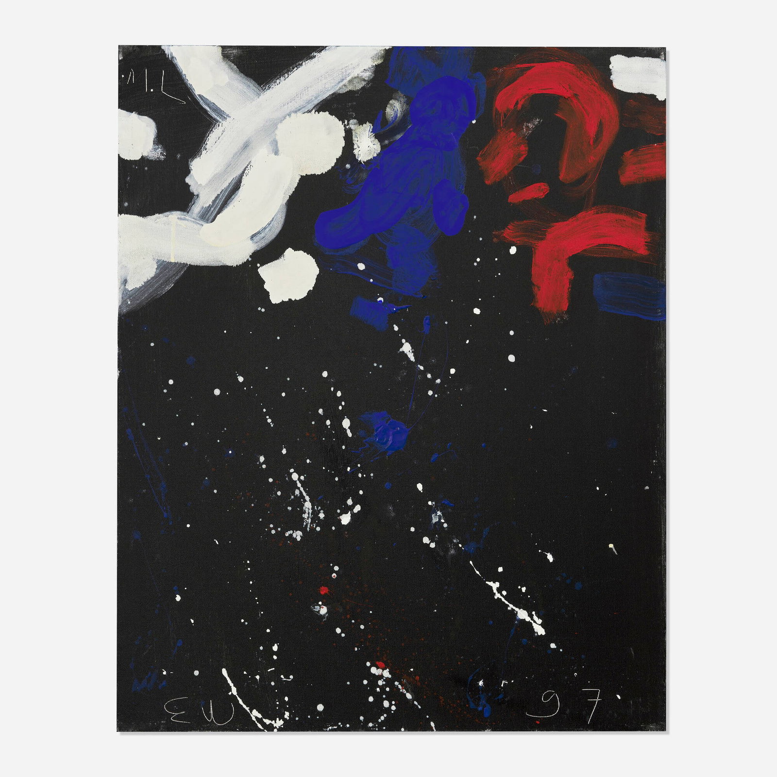 Emerson Woelffer, Untitled: Emerson Woelffer Untitled 1997 oil and acrylic on canvas 30 h x 24 w in (76 x 61 cm) This work is being sold to raise scholarship funds for the Otis College of Art and Design. Signed and dated to