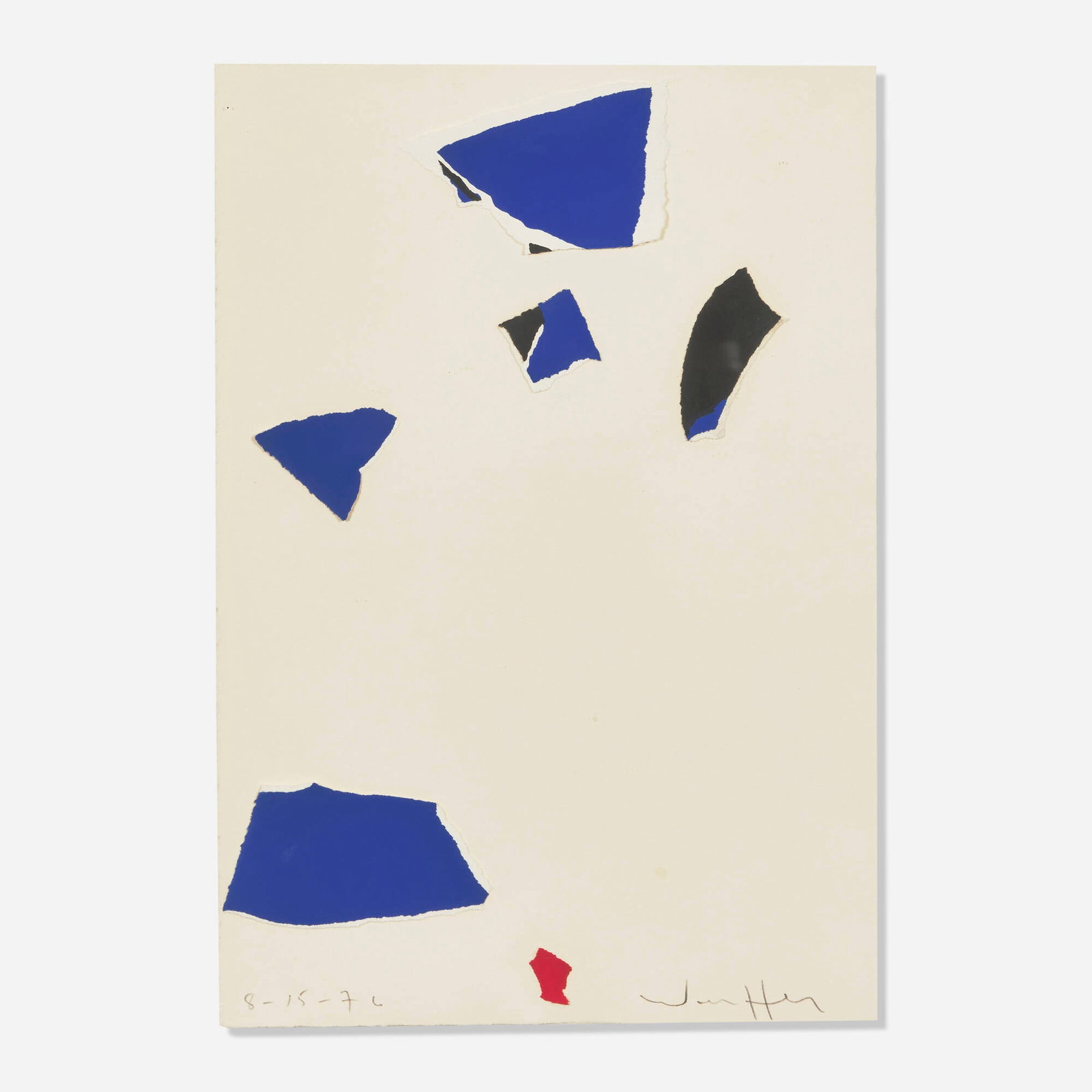 Emerson Woelffer, Untitled (from the A Coma series): Emerson Woelffer Untitled (from the A Coma series) 1976 paper collage on paper 15.25 h x 10.375 w in (39 x 26 cm) This work is being sold to raise scholarship funds for the Otis College of Art and