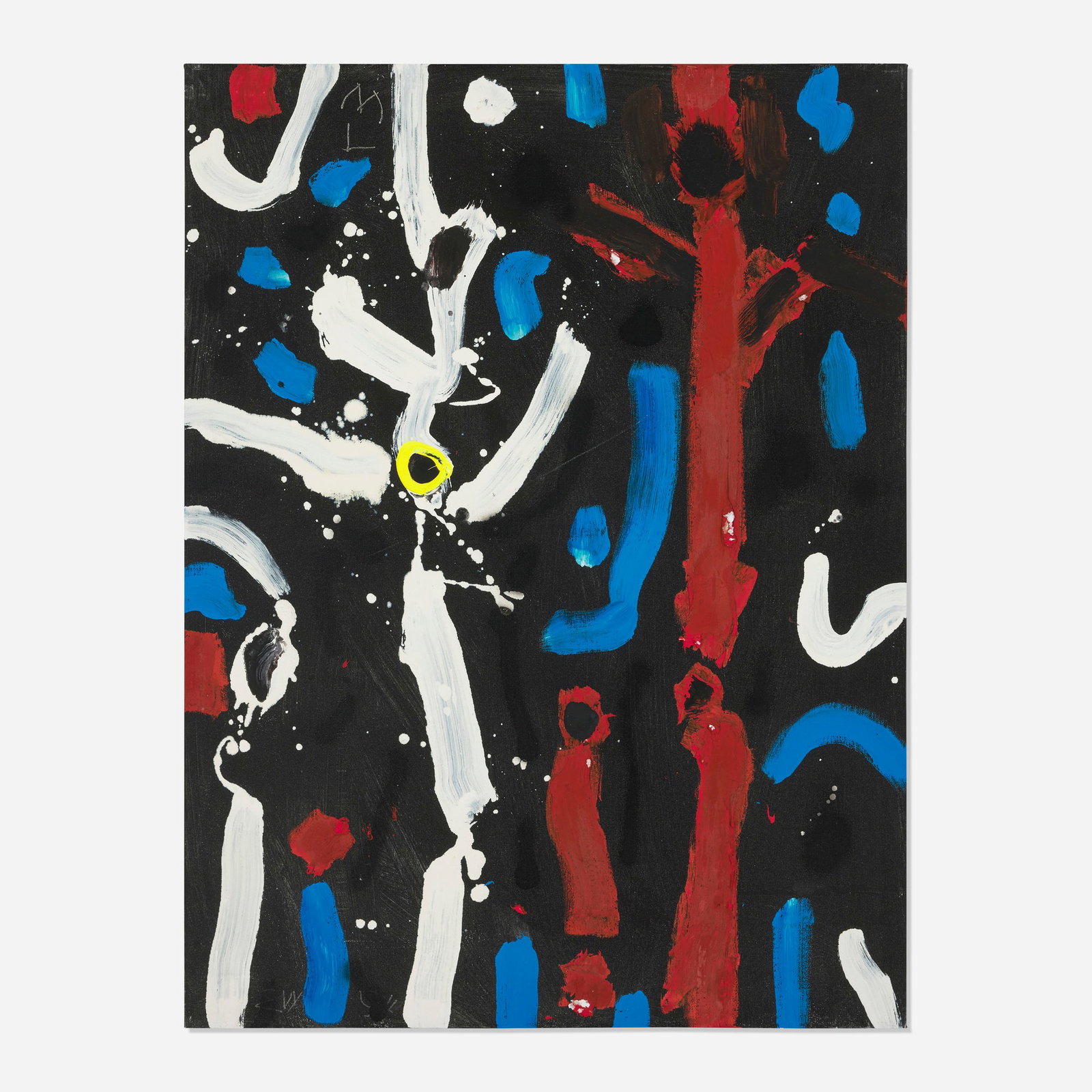 Emerson Woelffer, Untitled: Emerson Woelffer Untitled 1994 oil and acrylic on canvas 40 h x 30 w in (102 x 76 cm) This work is being sold to raise scholarship funds for the Otis College of Art and Design. Signed an