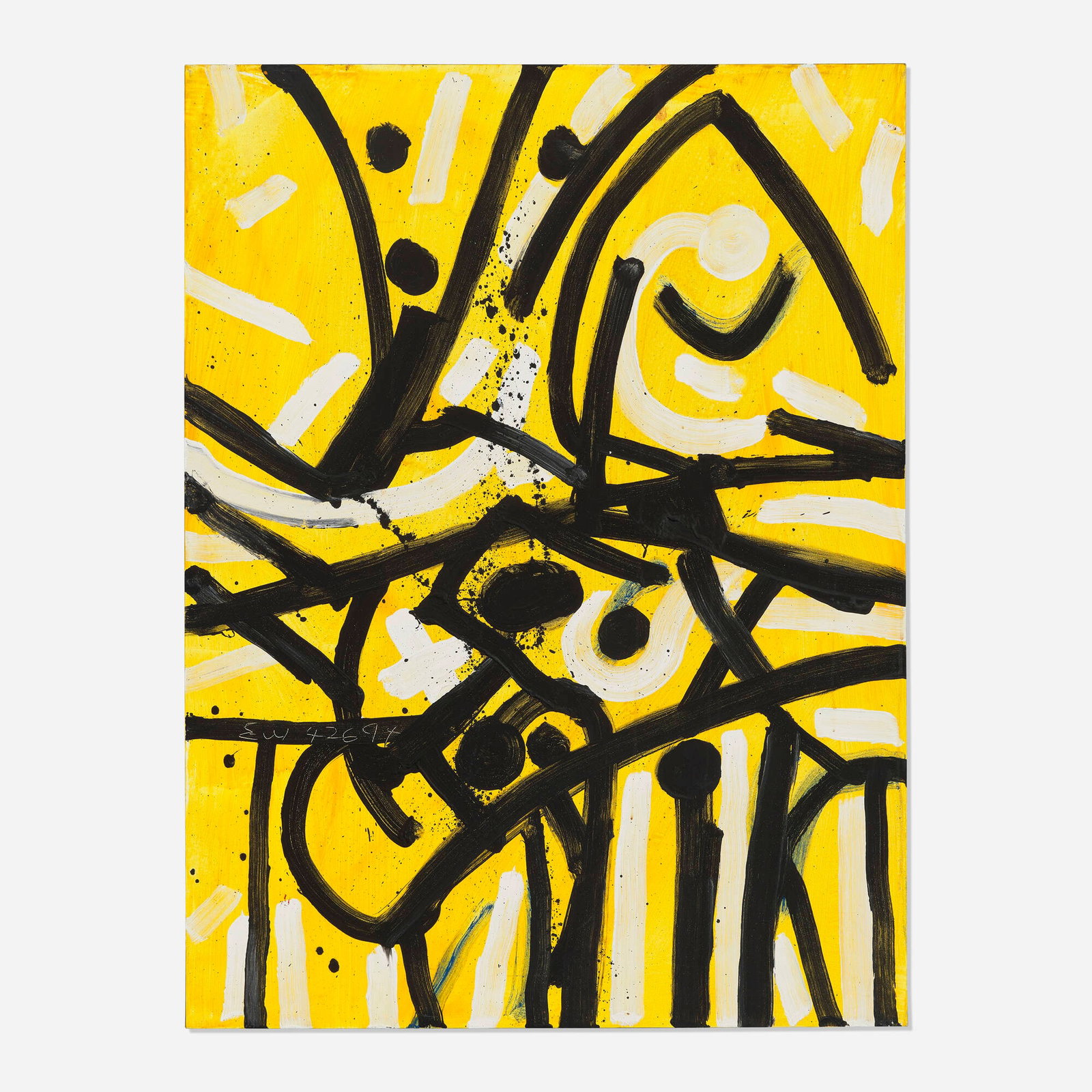 Emerson Woelffer, Untitled (from the Chair series): Emerson Woelffer Untitled (from the Chair series) 1994-96 oil and acrylic on canvas 48 h x 36 w in (122 x 91 cm) This work is being sold to raise scholarship funds for the Otis College of Art a