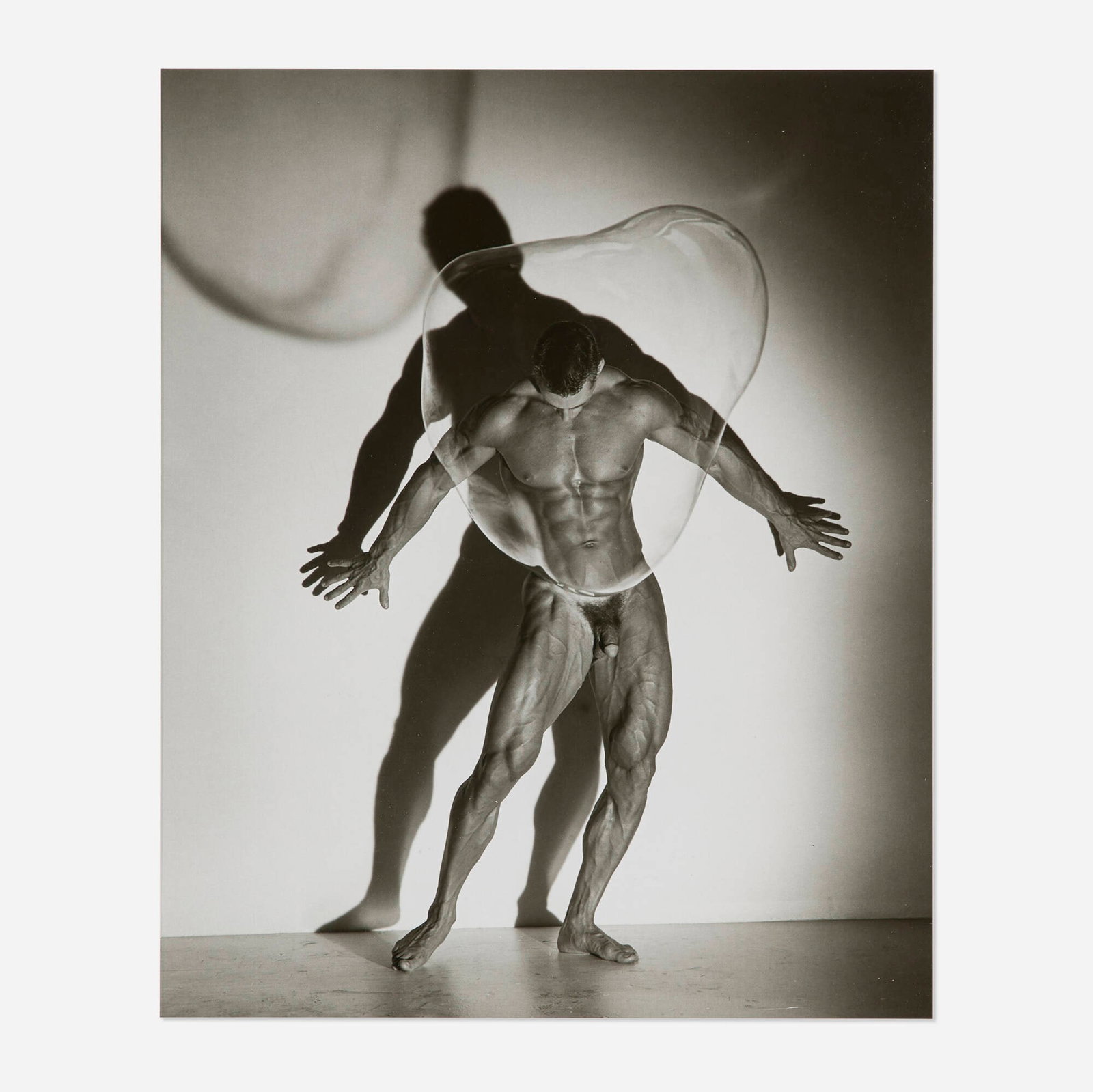 Herb Ritts, Male Nude with Bubble, Los Angeles: Herb Ritts Male Nude with Bubble, Los Angeles 1987 / printed later gelatin silver print sight: 18 h x 14.75 w in (46 x 37 cm) Signed, titled, dated, and inscribed to verso 'A Gift Print (n