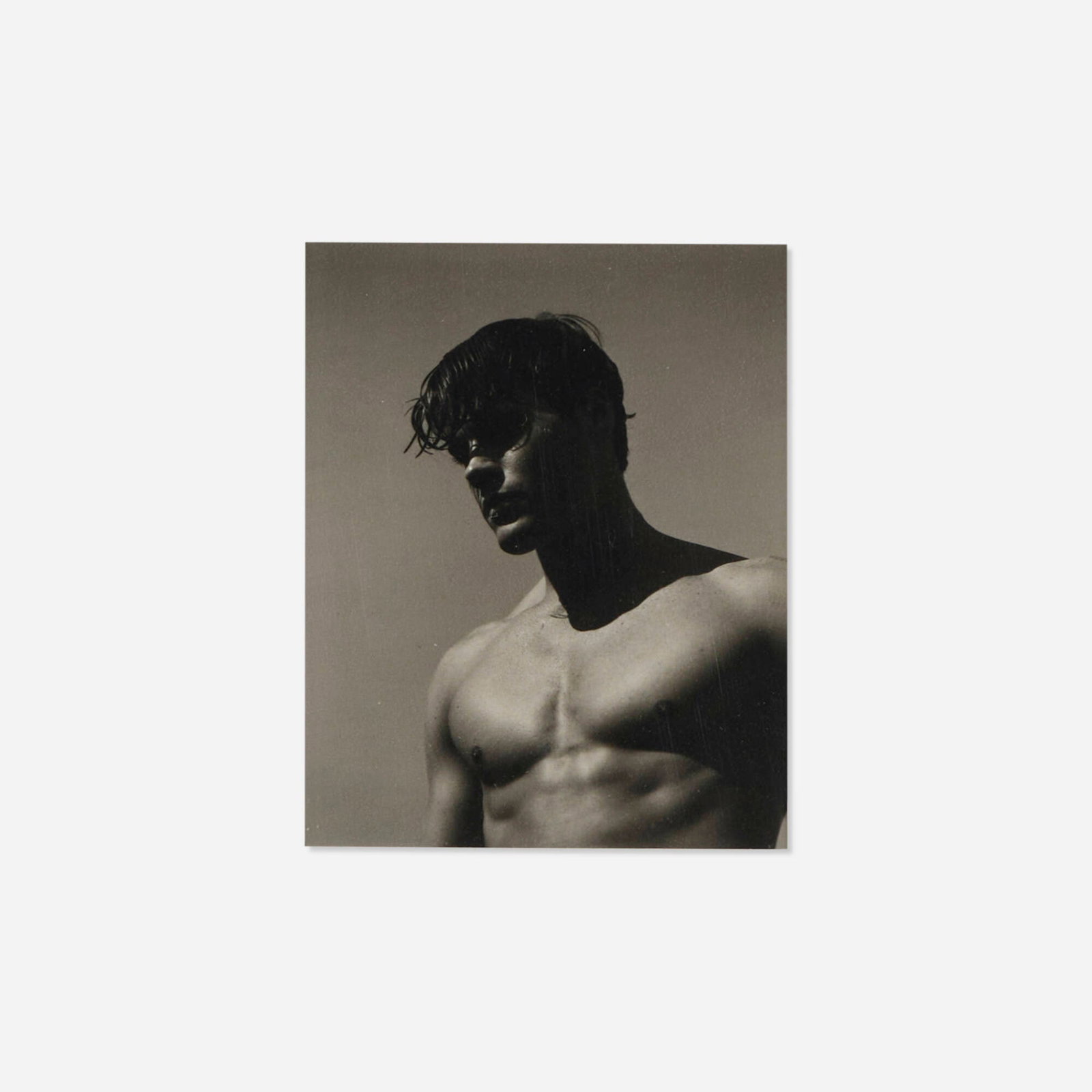 Bruce Weber, Victor, on My Roof, 235 W 16th Street: Bruce Weber Victor, on My Roof, 235 W 16th Street 1991 gelatin silver print image: 3.5 h x 3 w in (9 x 8 cm) sheet: 7.375 h x 5.5 w in (19 x 14 cm) Titled, dated and inscribed to verso 'For Thom