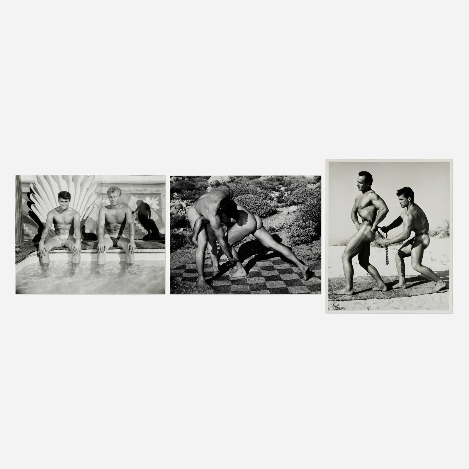 Bruce of Los Angeles (Bruce Bellas), Three works: Bruce of Los Angeles (Bruce Bellas) Three works gelatin silver print 10 h x 8 w in (25 x 20 cm) Inscribed to verso of one work 'Irvin Koszewski & Al Hazan'. Artist's stamp to verso of