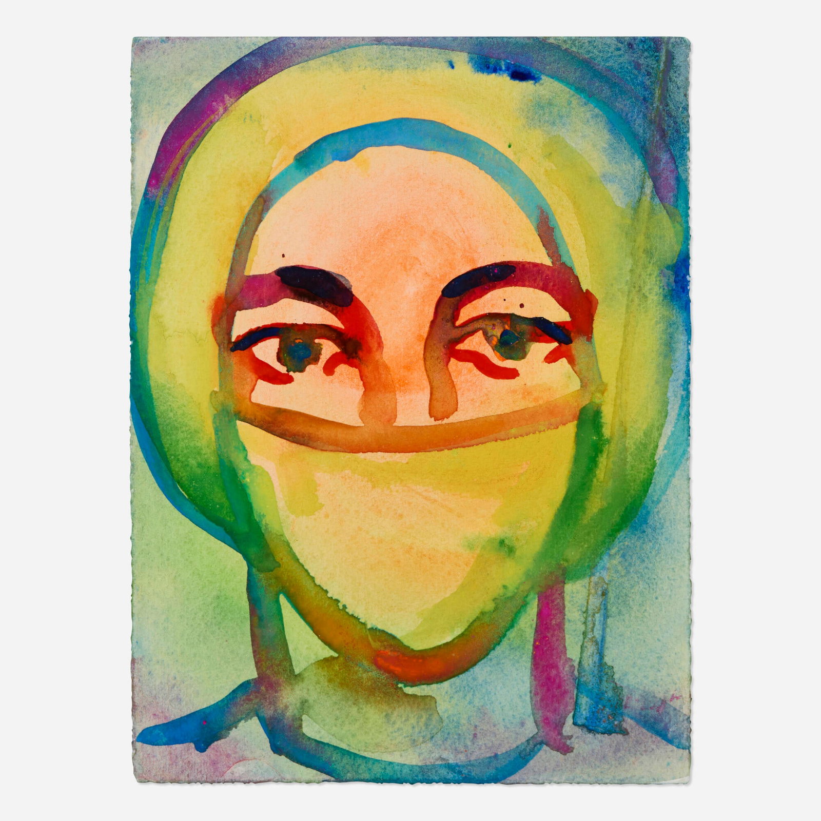 T.M. Davy, Care Worker Care Card: T.M. Davy Care Worker Care Card 2020 watercolor on paper 7.875 h x 6 w in (20 x 15 cm) Signed to verso 'T.M.'. This work will ship from Lambertville, New Jersey.</
