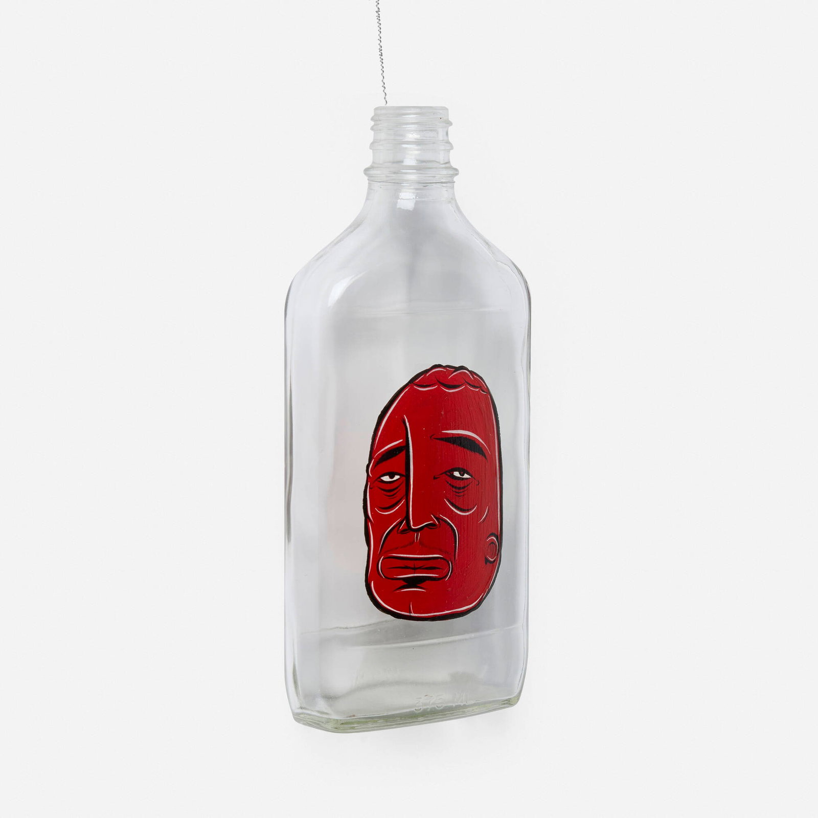 Barry McGee, Untitled (Bottle): Barry McGee Untitled (Bottle) 2003 acrylic on glass bottle, wire 8 h x 3.5 w x 1.5 d in (20 x 9 x 4 cm) Provenance: The Luggage Store, San Francisco | Acquired from the previous in 2003 by the