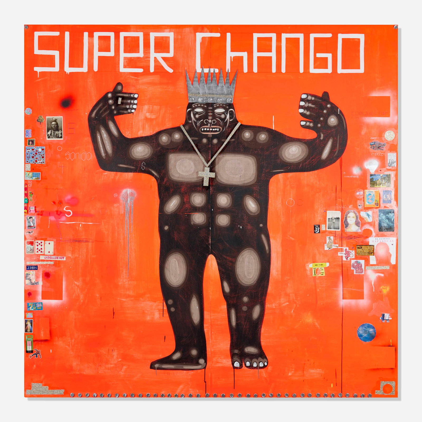 The Date Farmers (Armando Lerma and Carlos Ramirez), Super Chango: The Date Farmers (Armando Lerma and Carlos Ramirez) Super Chango 2012 mixed media on wood panel in artist's frame 97.75 h x 97.75 w x 7.75 d in (248 x 248 x 20 cm) Signed and dated to verso