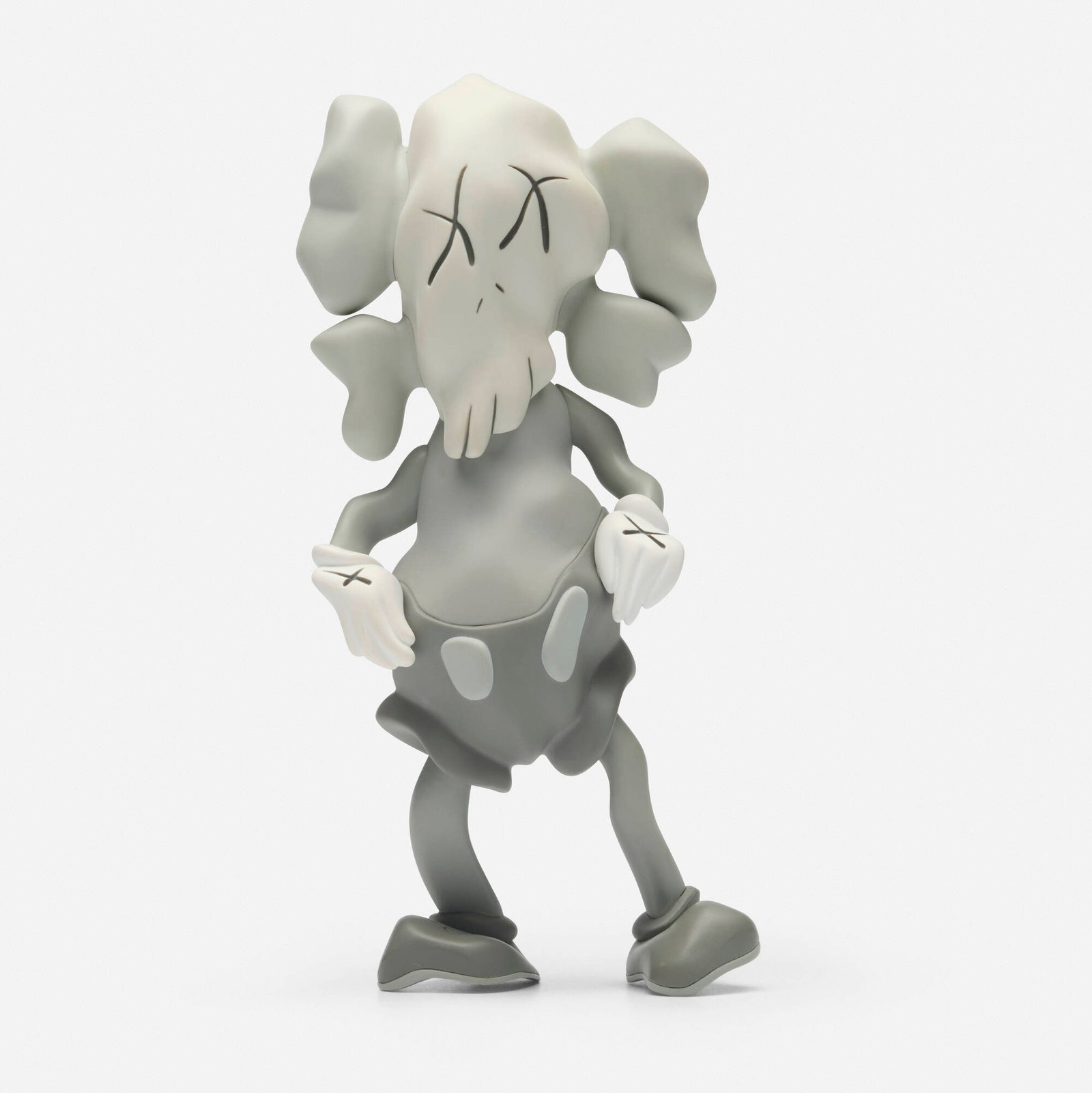 KAWS X Robert Lazzarini, Companion (Grey): KAWS X Robert Lazzarini Companion (Grey) 2010 painted cast vinyl 8.25 h x 3.875 w x 2.75 d in (21 x 10 x 7 cm) Impressed signature, date and manufacturer's mark to underside 'KAWS / L