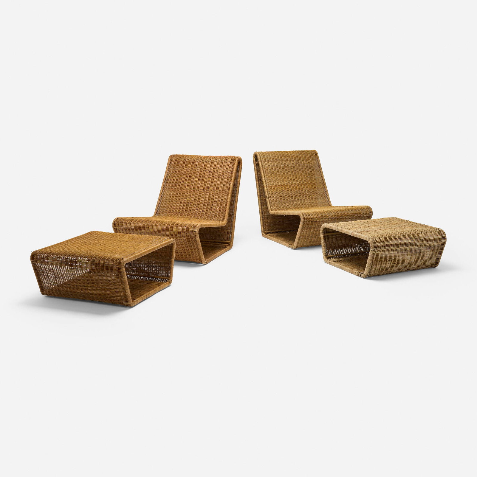 Danny Ho Fong, Wave lounge chairs and ottomans, set of four (1 of 6)