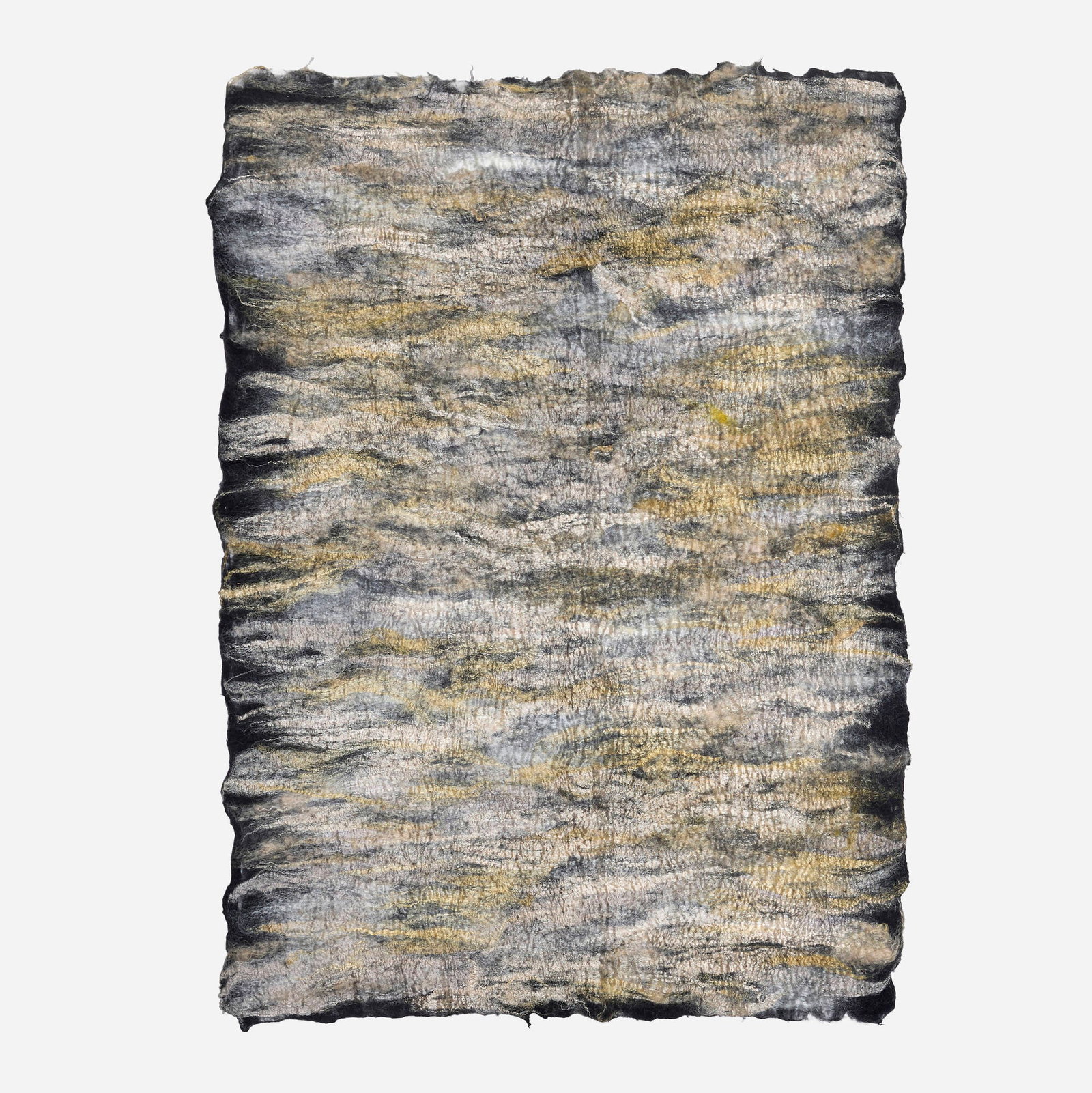 Claudy Jongstra, Drenthe Heath pelt: Claudy Jongstra Drenthe Heath pelt Maharam The Netherlands, 21st century Drenthe Heath wool, mulberry silk, Merino wool, Wensleydale wool 44 w x 58 l in (112 x 147 cm) Fabric studio label to reverse