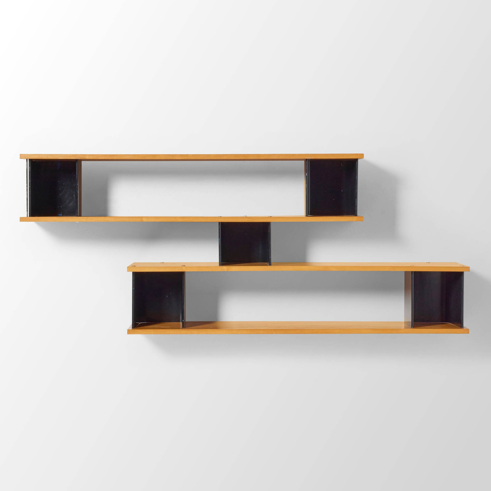 Charlotte Perriand, Nuage Bibliotheque: Charlotte Perriand Nuage Bibliotheque Ateliers Jean Prouve for Galerie Steph Simon France, c. 1956 ash, enameled aluminum, aluminum 33 h x 83 w x 13.25 d in (84 x 211 x 34 cm) Provenance: Tamotsu