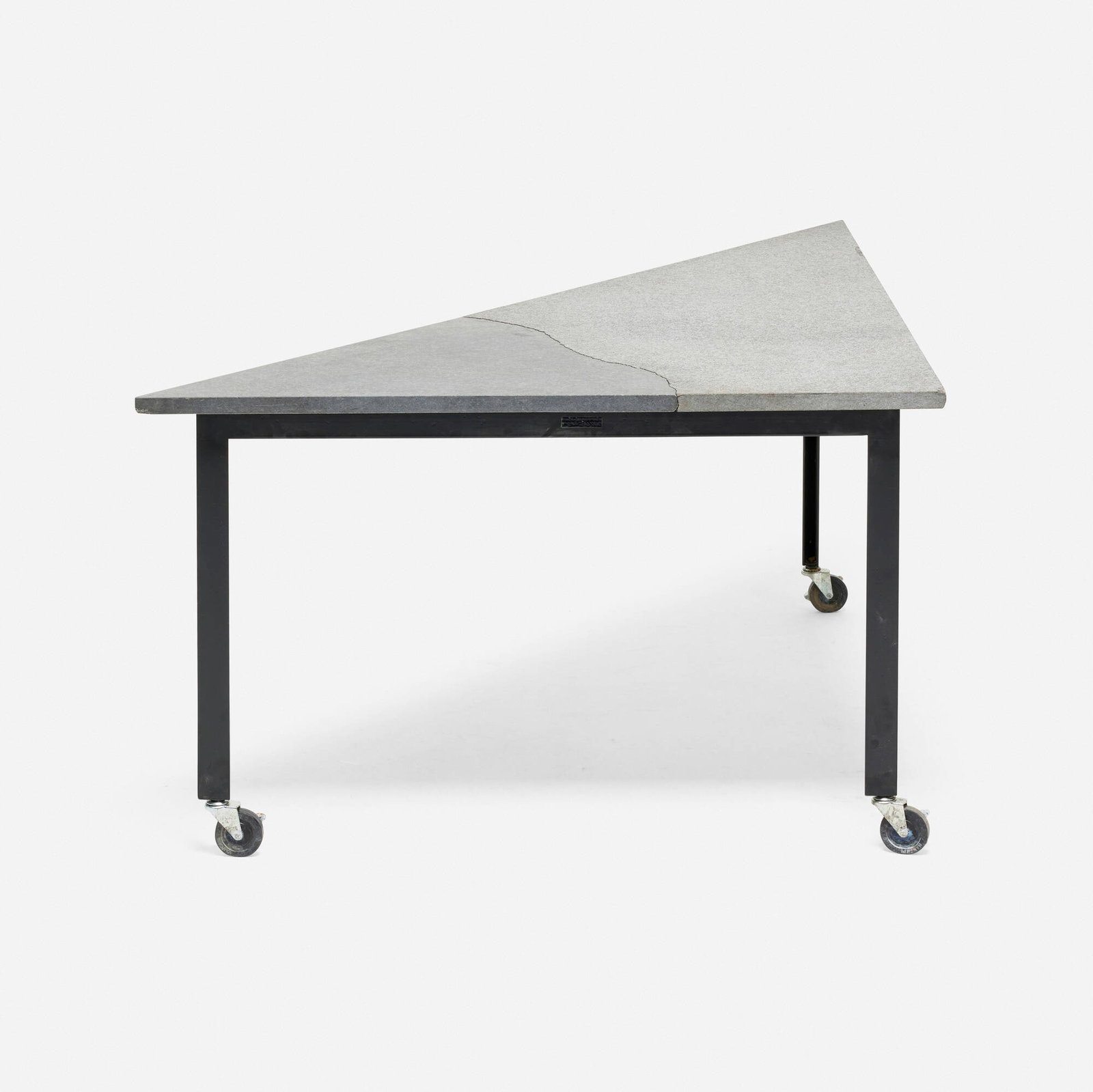 Rei Kawakubo, Table for Comme des Garcons: Rei Kawakubo Table for Comme des Garcons Pallucco Japan, c. 1985 granite, enameled iron, casters 29 h x 78.5 w x 37.75 d in (74 x 199 x 96 cm) Decal manufacturer's label to base 