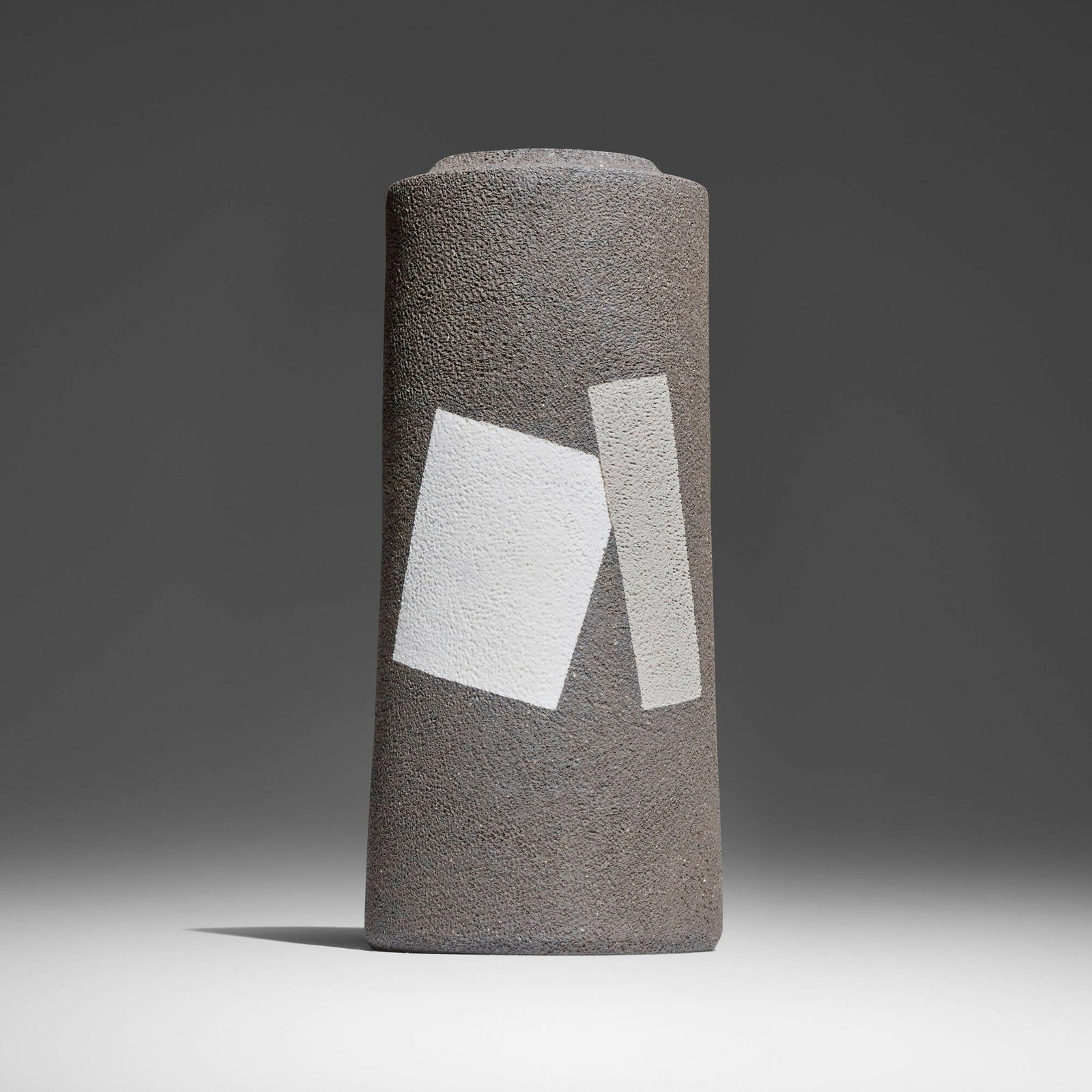 Ken Mihara, Flower vase: Ken Mihara Flower vase fired stoneware 8.3 h x 3.825 dia in (21 x 10 cm) Artist's chop mark to underside. Sold with original signed artist's box (tomobako). Provenance: