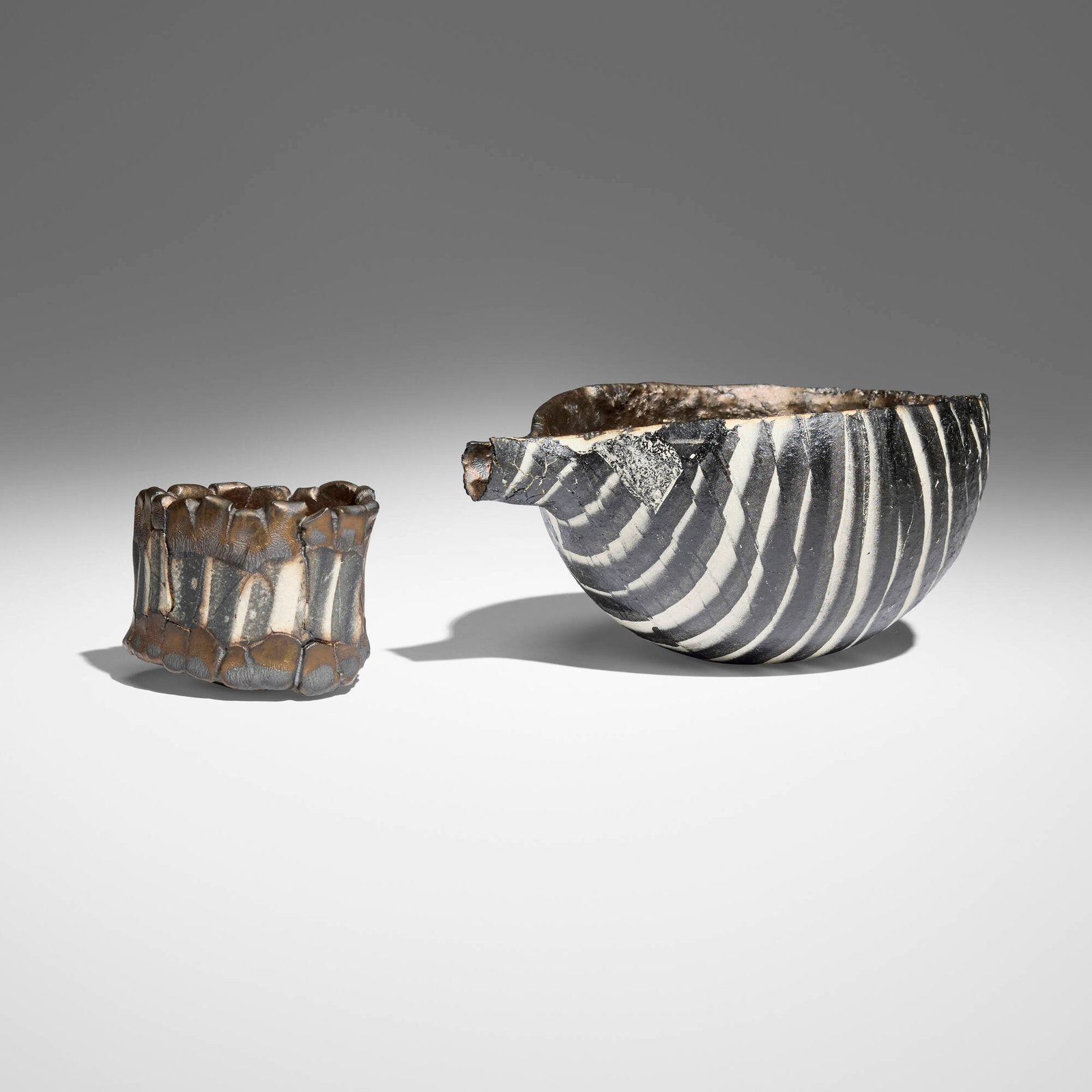 Keita Matsunaga, Katakuchi (spouted bowl); Guinomi (sake cup) (two works) (1 of 5)