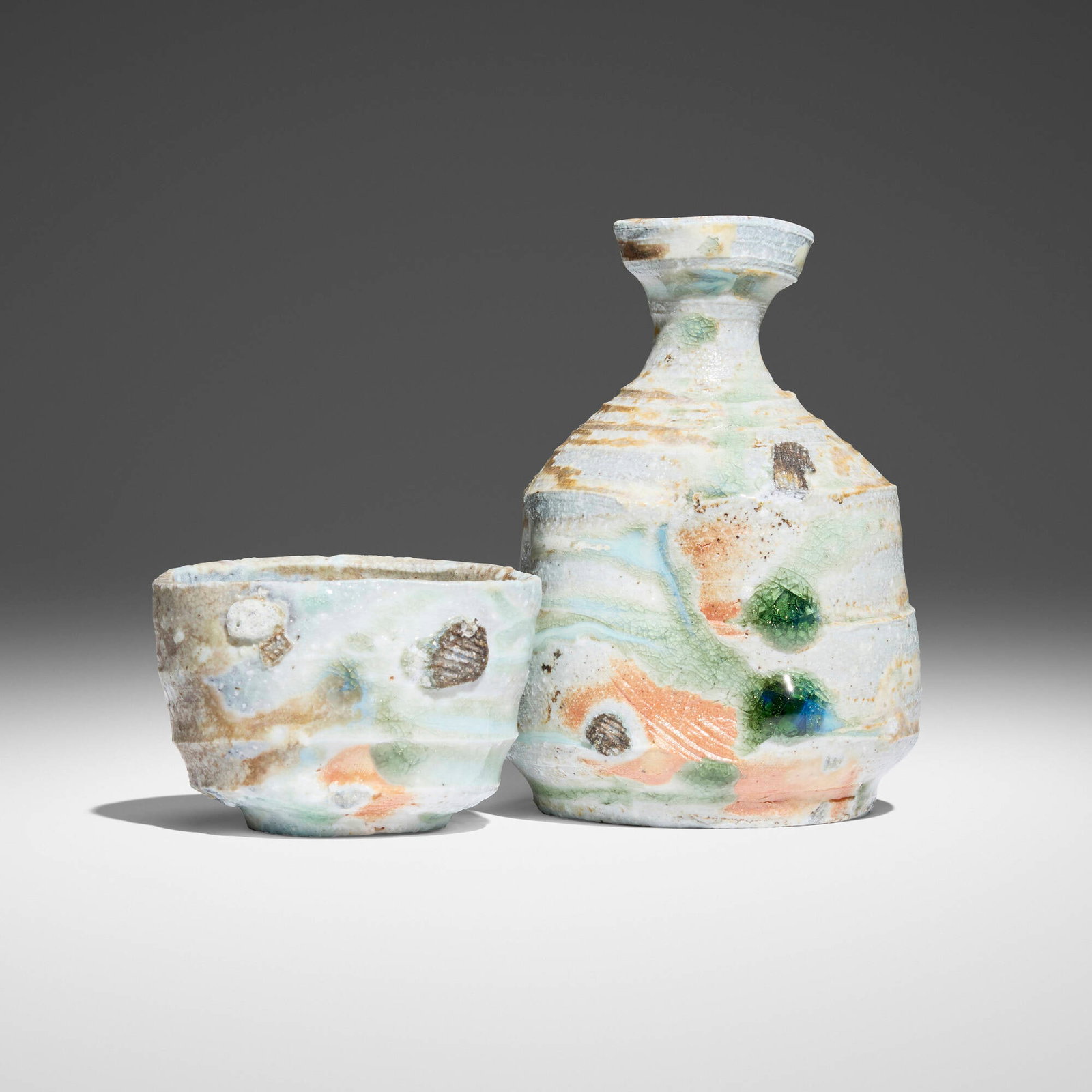 Hiroshi Yamada, Iga Guinomi (sake cup); Iga Tokkuri (sake flask) (two works) (1 of 5)