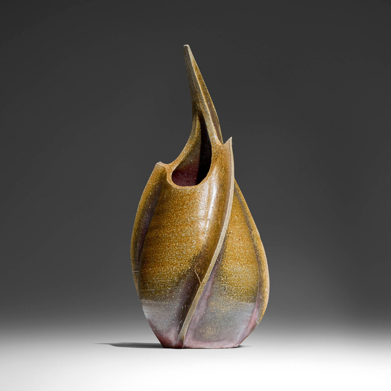 Yamamoto Izuru, Flower vase: Yamamoto Izuru Flower vase glazed stoneware 16.25 h x 8.5 w x 7 d in (41 x 22 x 18 cm) Incised signature in kanji to underside. Sold with original signed artist's box (tomobako), cloth wrapping