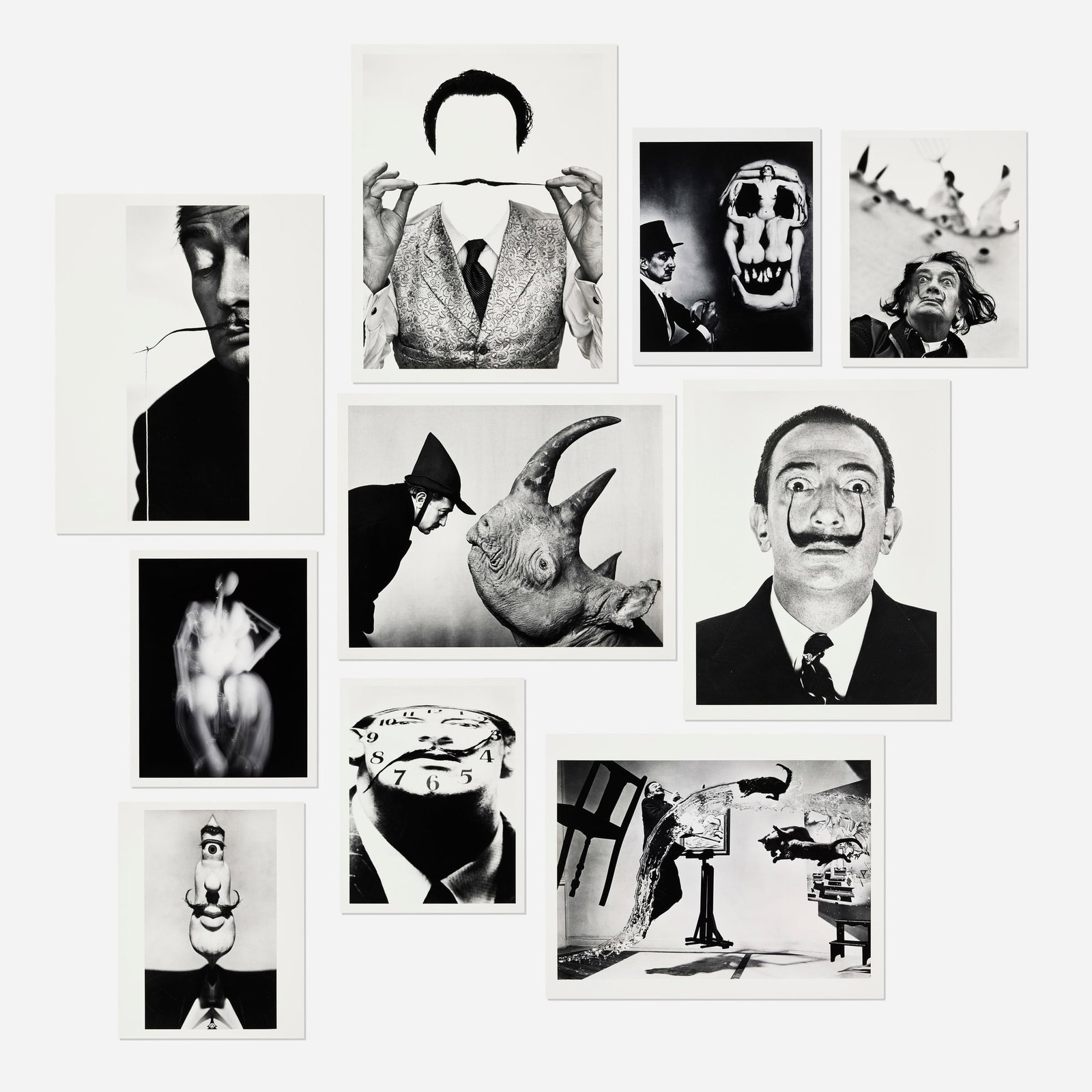 Philippe Halsman, Halsman/Dali, A Portfolio of Ten Photographs: Philippe Halsman Halsman/Dali, A Portfolio of Ten Photographs 1948-1964 / printed 1981 gelatin silver print image (largest): 12.875 h x 10 w in (33 x 25 cm) image (smallest): 12.75 h x 5 w in (32 x