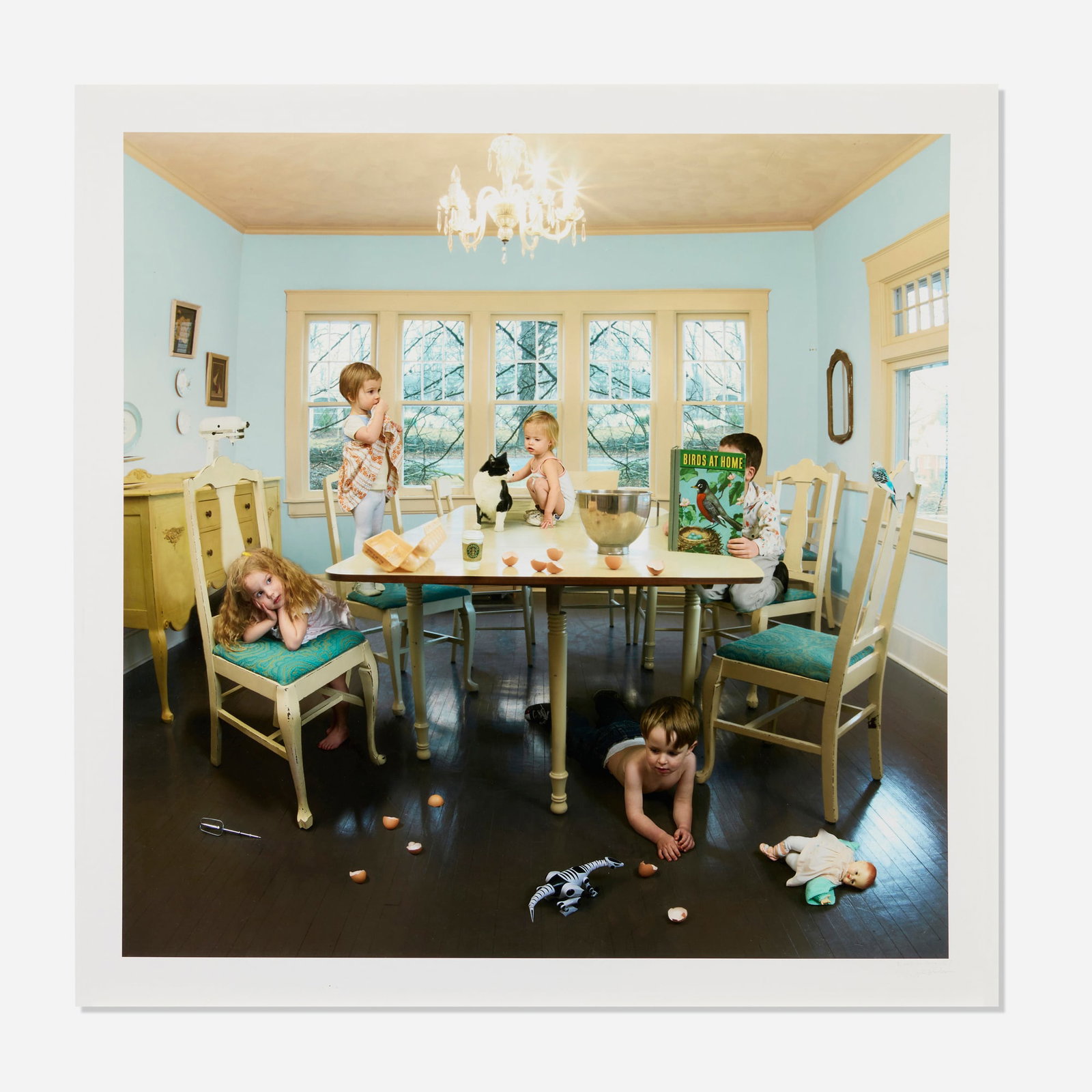 Julie Blackmon, Birds at Home: Julie Blackmon Birds at Home 2007 C-print mounted to board image: 31.75 h x 31.75 w in (81 x 81 cm) sheet: 36 h x 36 w in (91 x 91 cm) Signed, titled, dated and numbered to lower margin and verso