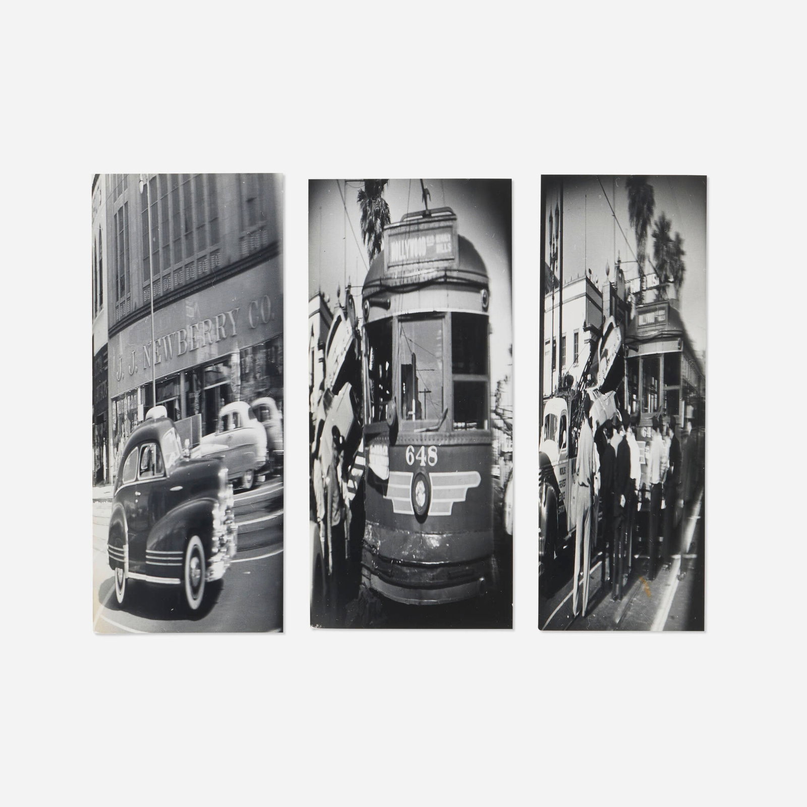 Weegee, Hollywood Accident, Squeeze (triptych): Weegee Hollywood Accident, Squeeze (triptych) c. 1945-1950 vintage gelatin silver print 9.375 h x 3.875 w in (24 x 10 cm) 9.25 h x 4 w in (23 x 10 cm) 9.375 h x 3.25 w in (24 x 8 cm) Provenance:
