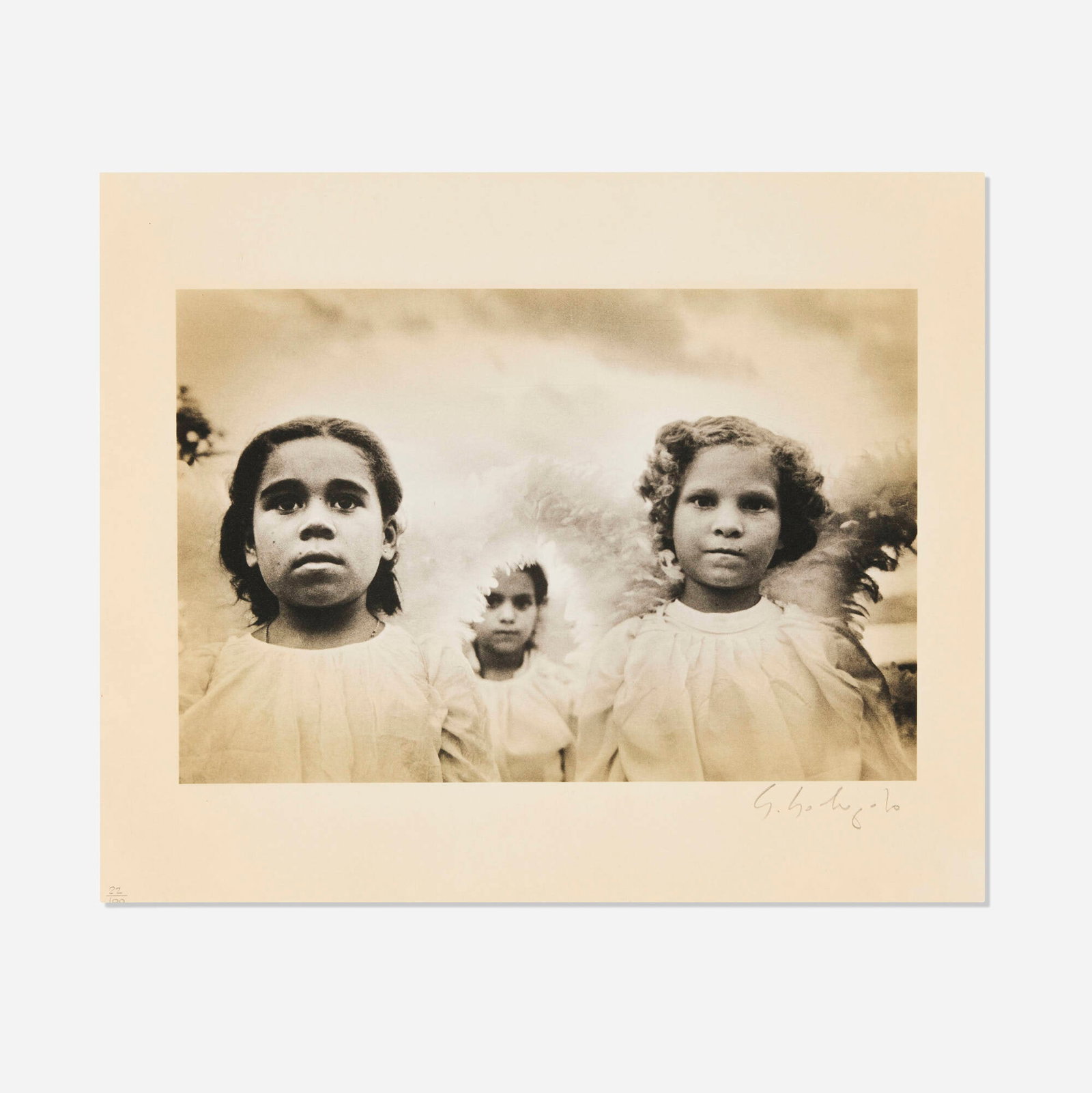 Sebastiao Salgado, First Communion in Juazeiro do Norte, Brazil (from the Year of Tibet Portfolio I): Sebastiao Salgado First Communion in Juazeiro do Norte, Brazil (from the Year of Tibet Portfolio I) 1981 / printed 1990 platinum palladium print image: 8.75 h x 13.125 w in (22 x 33 cm) sheet: 13 h x