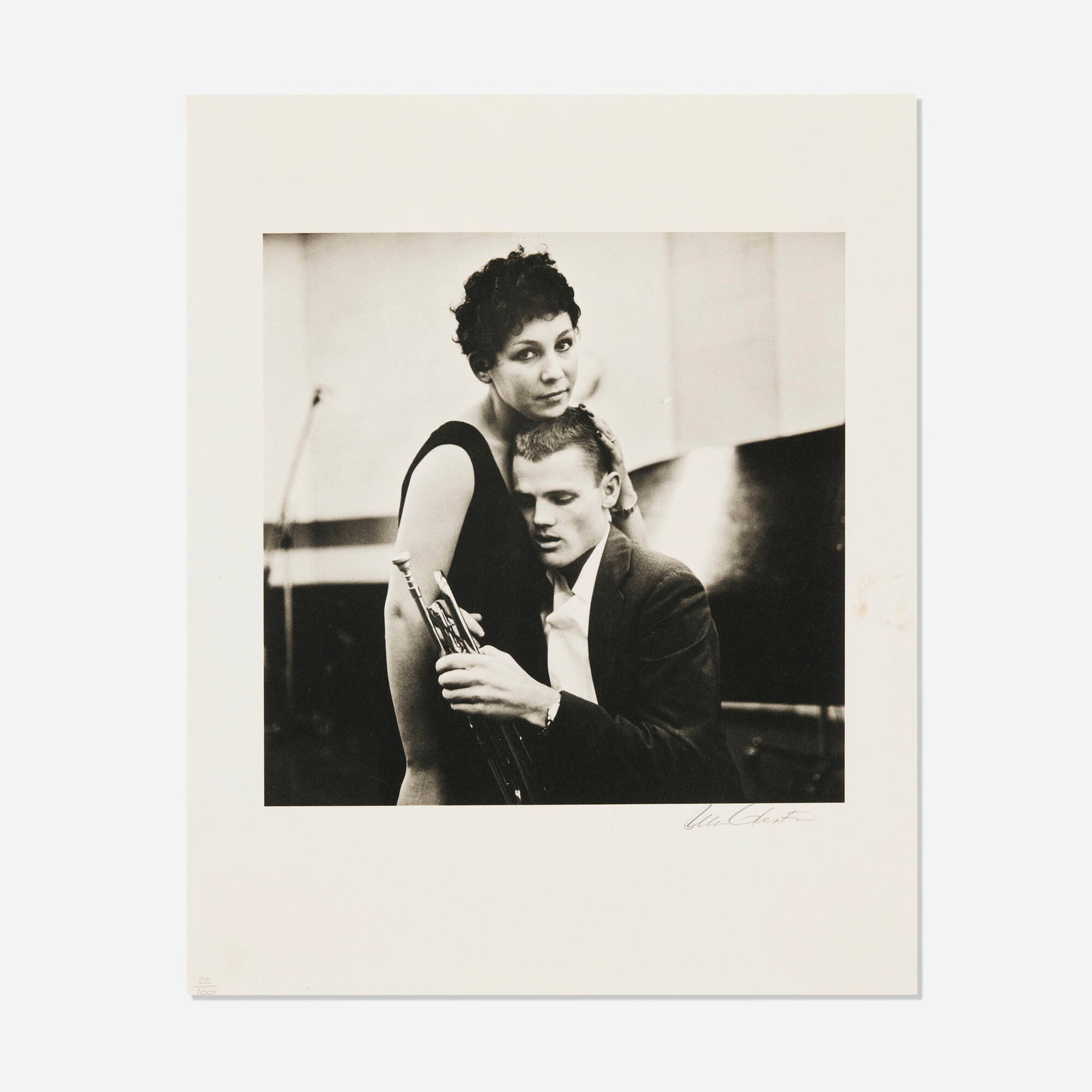 William Claxton, Chet Baker and Lili, Hollywood (from the Year of Tibet Portfolio II): William Claxton Chet Baker and Lili, Hollywood (from the Year of Tibet Portfolio II) 1955 / printed later platinum palladium print image: 10.125 h x 10.375 w in (26 x 26 cm) sheet: 16 h x 13 w in (41