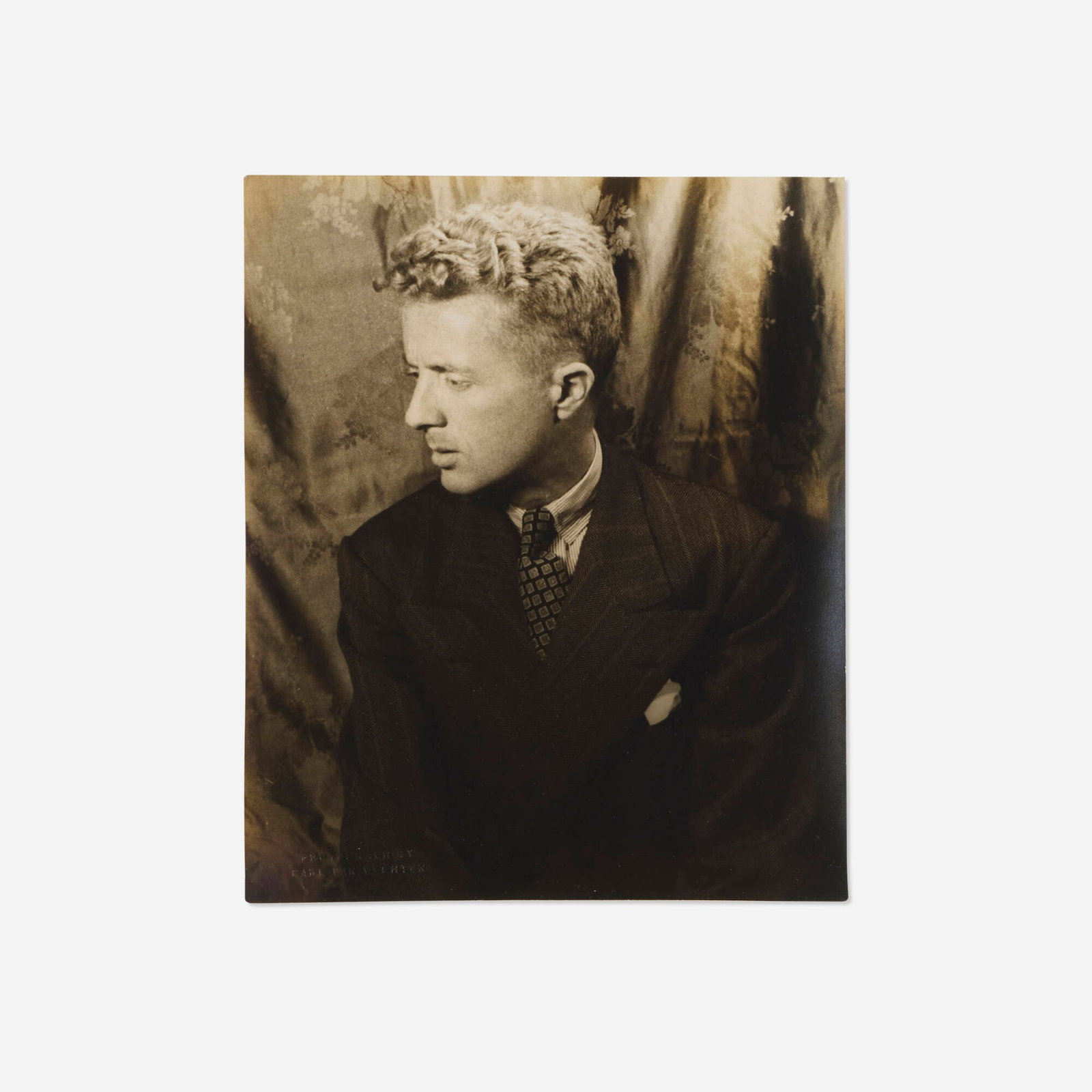 Carl Van Vechten, Paul Bowles: Carl Van Vechten Paul Bowles 1944 vintage gelatin silver print 9.5 h x 7.875 w in (24 x 20 cm) Titled, dated and inscribed to verso 'Paul Bowles AA.IX.14 I VIII 1944' with artist's