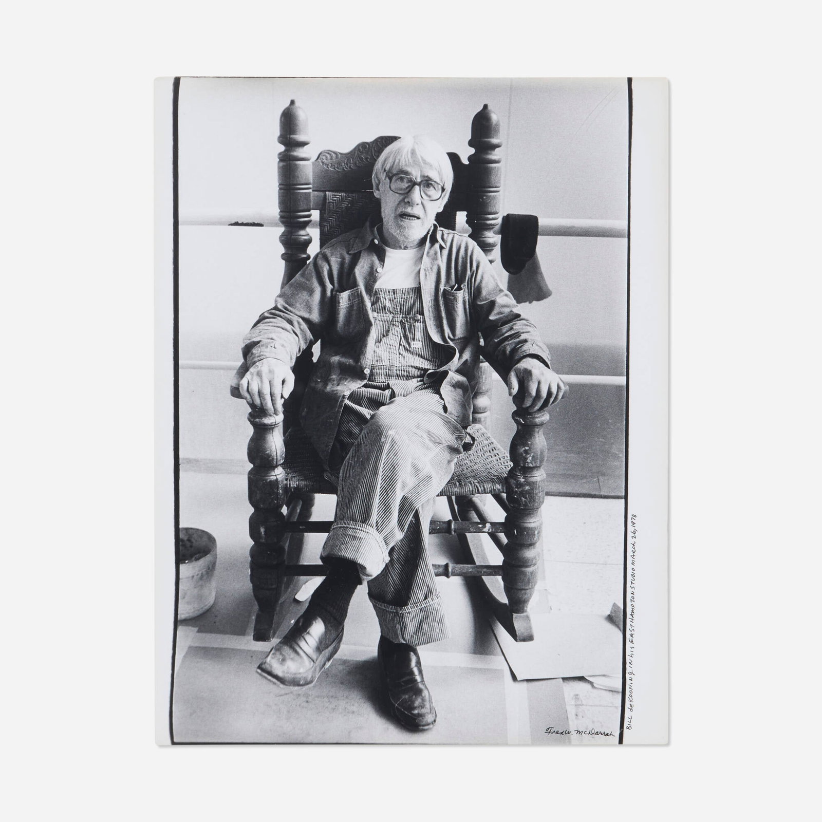 Fred W. McDarrah, Bill De Kooning in his East Hampton Studio March 26, 1978 (1 of 4)