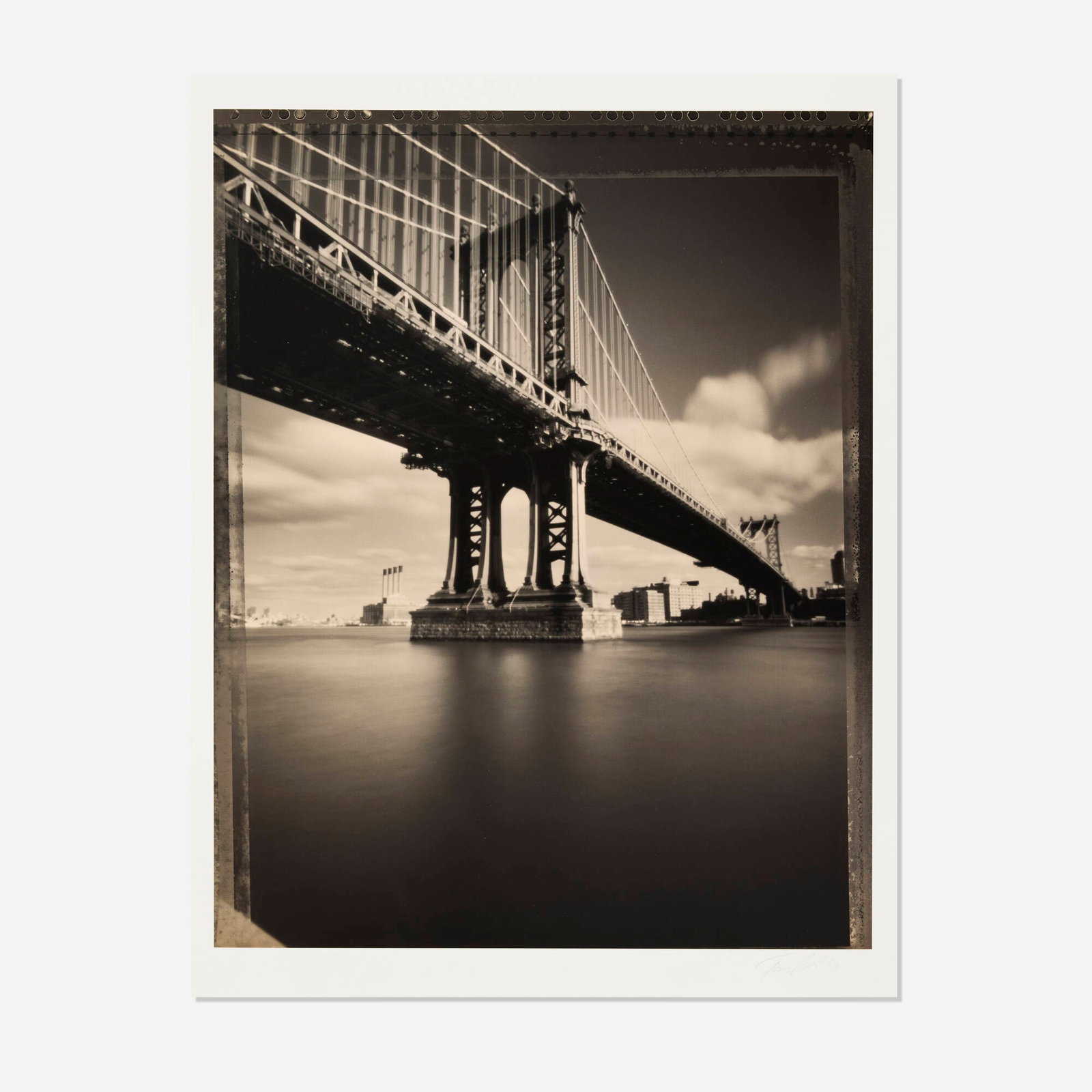 Tom Baril, Manhattan Bridge: Tom Baril Manhattan Bridge 1993 / printed 2000 toned gelatin silver print image: 23.25 h x 18.25 w in (59 x 46 cm) mount: 26 h x 20 w in (66 x 51 cm) Signed and dated to lower margin 'T