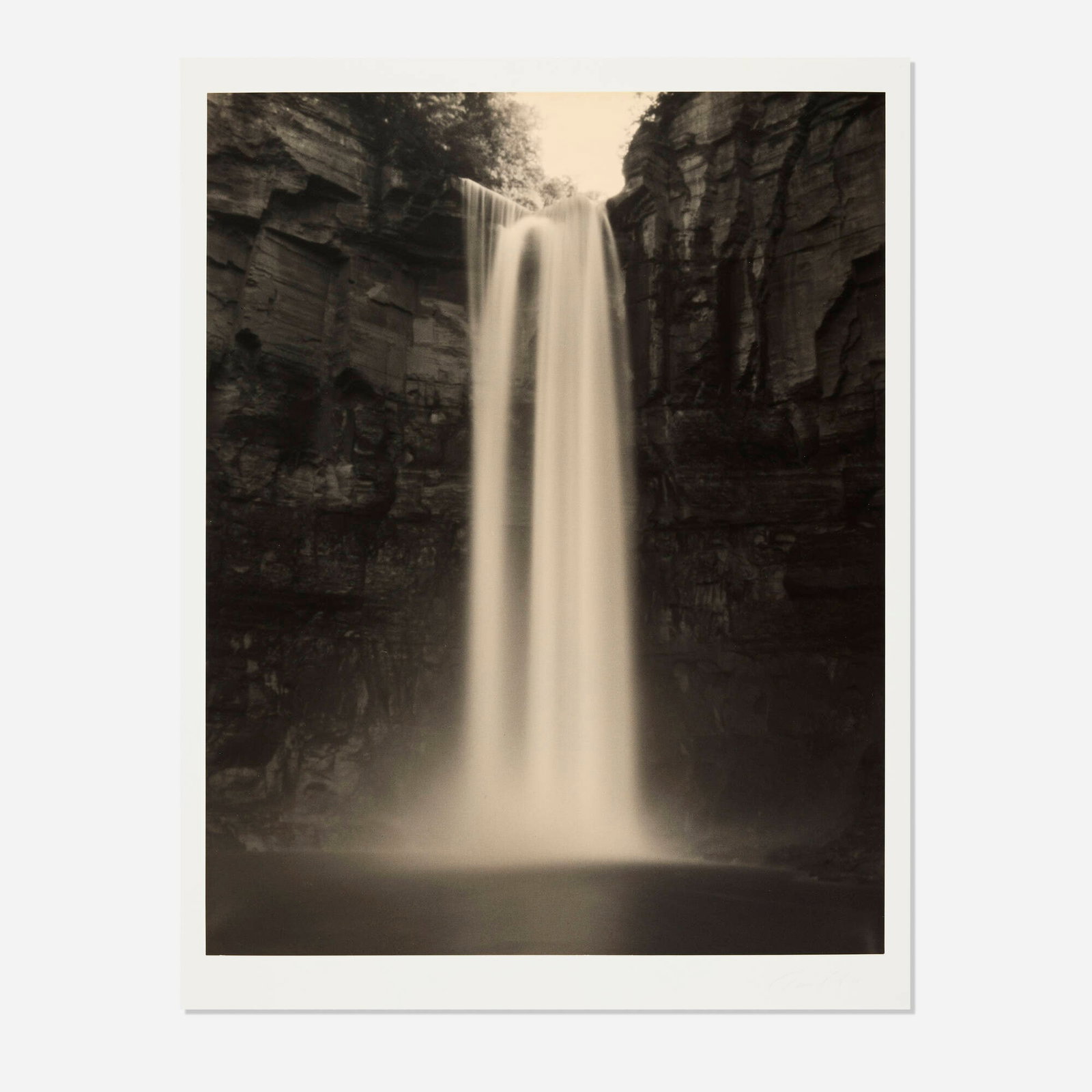Tom Baril, Taughannock Falls: Tom Baril Taughannock Falls 2001 / printed 2002 toned gelatin silver print image: 23.25 h x 18.25 w in (59 x 46 cm) mount: 26 h x 20 w in (66 x 51 cm) Signed and dated to lower margin '