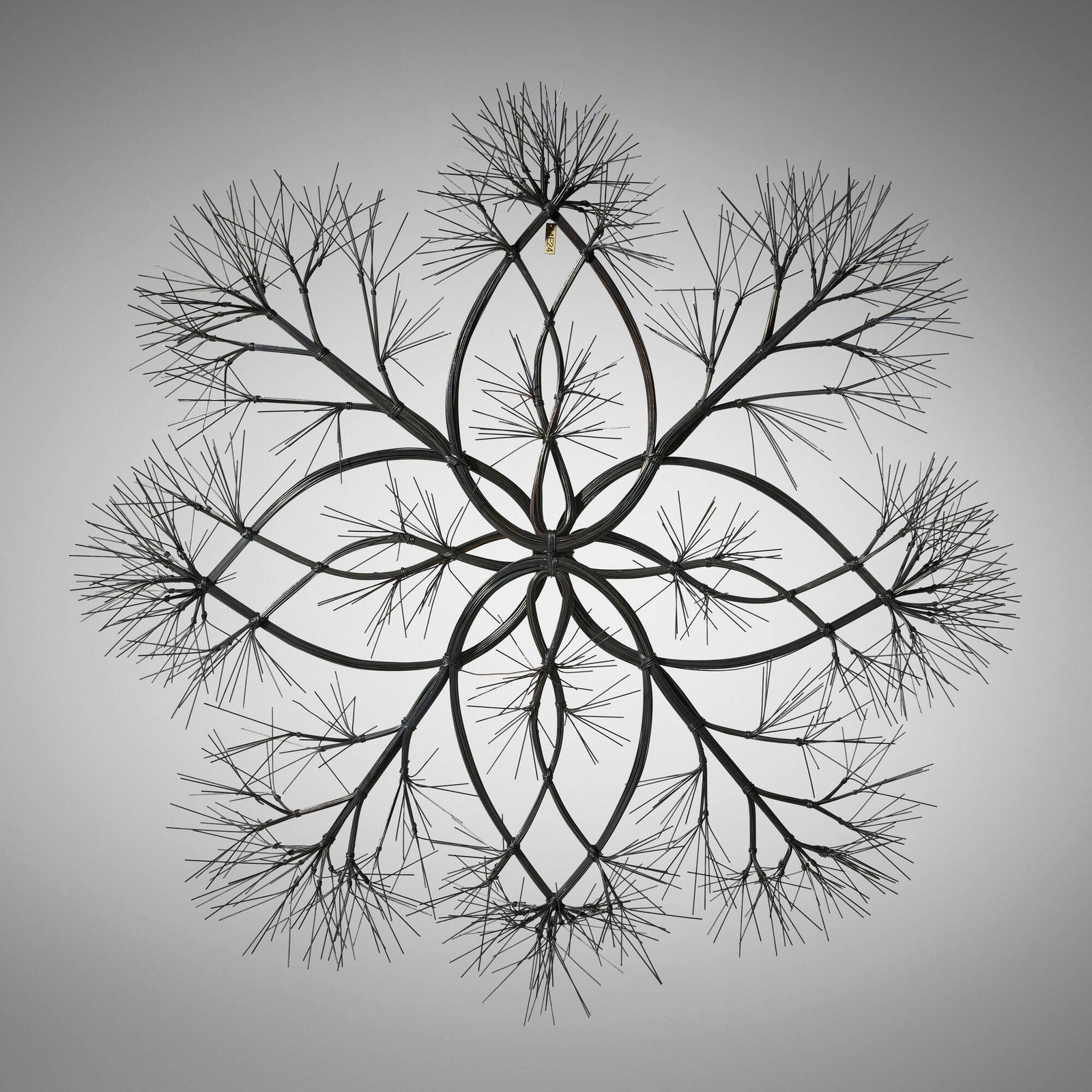 Beatrisa Metlic, 14E24: Beatrisa Metlic 14E24 2026 steel wire 36 h x 36 w x 10 d in (91 x 91 x 25 cm) Titled to hang tag '14E24'. Provenance: The Artist This work will ship from Chicago, Illinois.