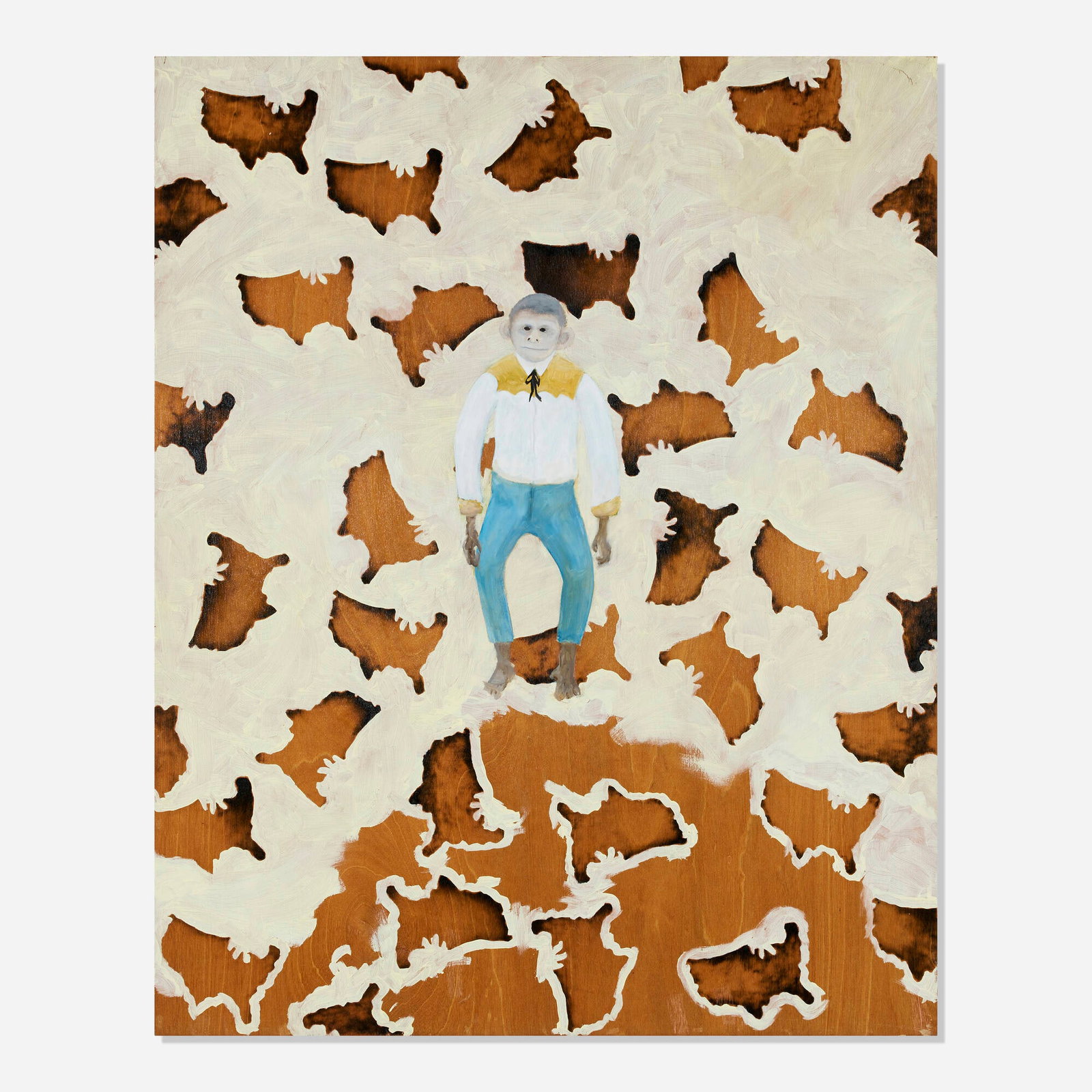 Kim Dingle, Untitled: Kim Dingle Untitled oil on wood 60 h x 48 w in (152 x 122 cm) Provenance: Collection of Michael H. Epstein and Scott E. Schwimer This work will ship from Los Angeles, California.