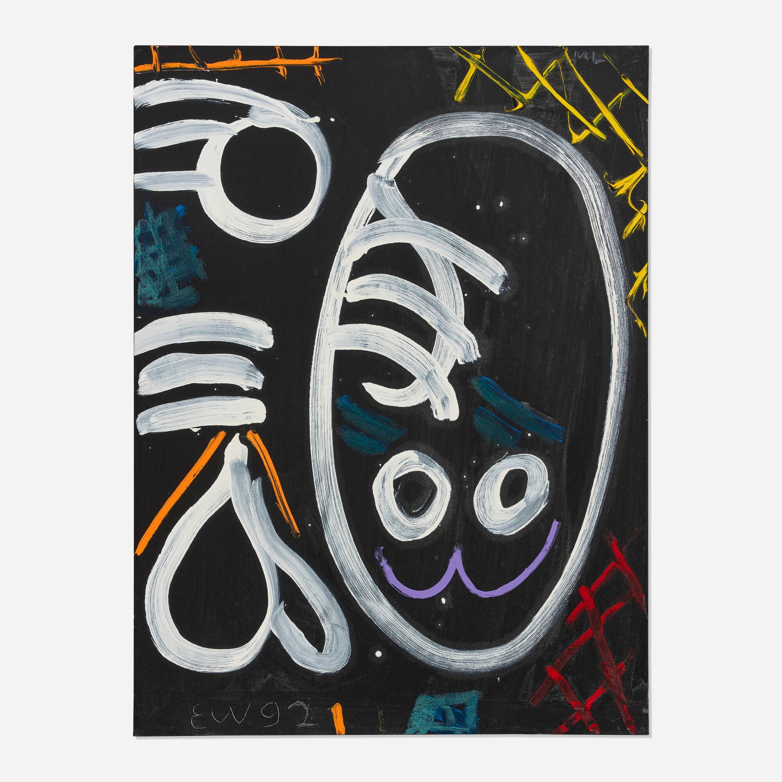 Emerson Woelffer, Untitled (from the Picasso series): Emerson Woelffer Untitled (from the Picasso series) 1992-93 oil and acrylic on canvas 40 h x 29.875 w in (102 x 76 cm) This work is being sold to raise scholarship funds for the Otis College of Art