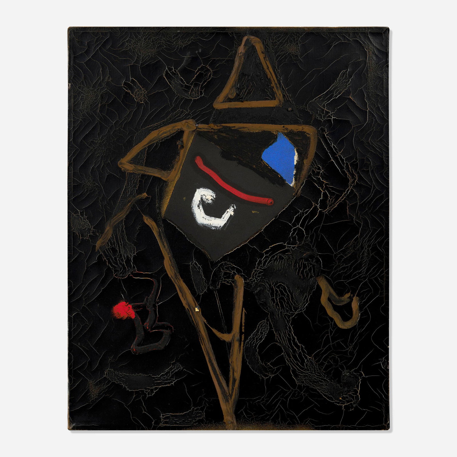 Emerson Woelffer, Untitled: Emerson Woelffer Untitled 1987 oil and collage on canvas 20 h x 16 w in (51 x 41 cm) This work is being sold to raise scholarship funds for the Otis College of Art and Design. Signed and dated to