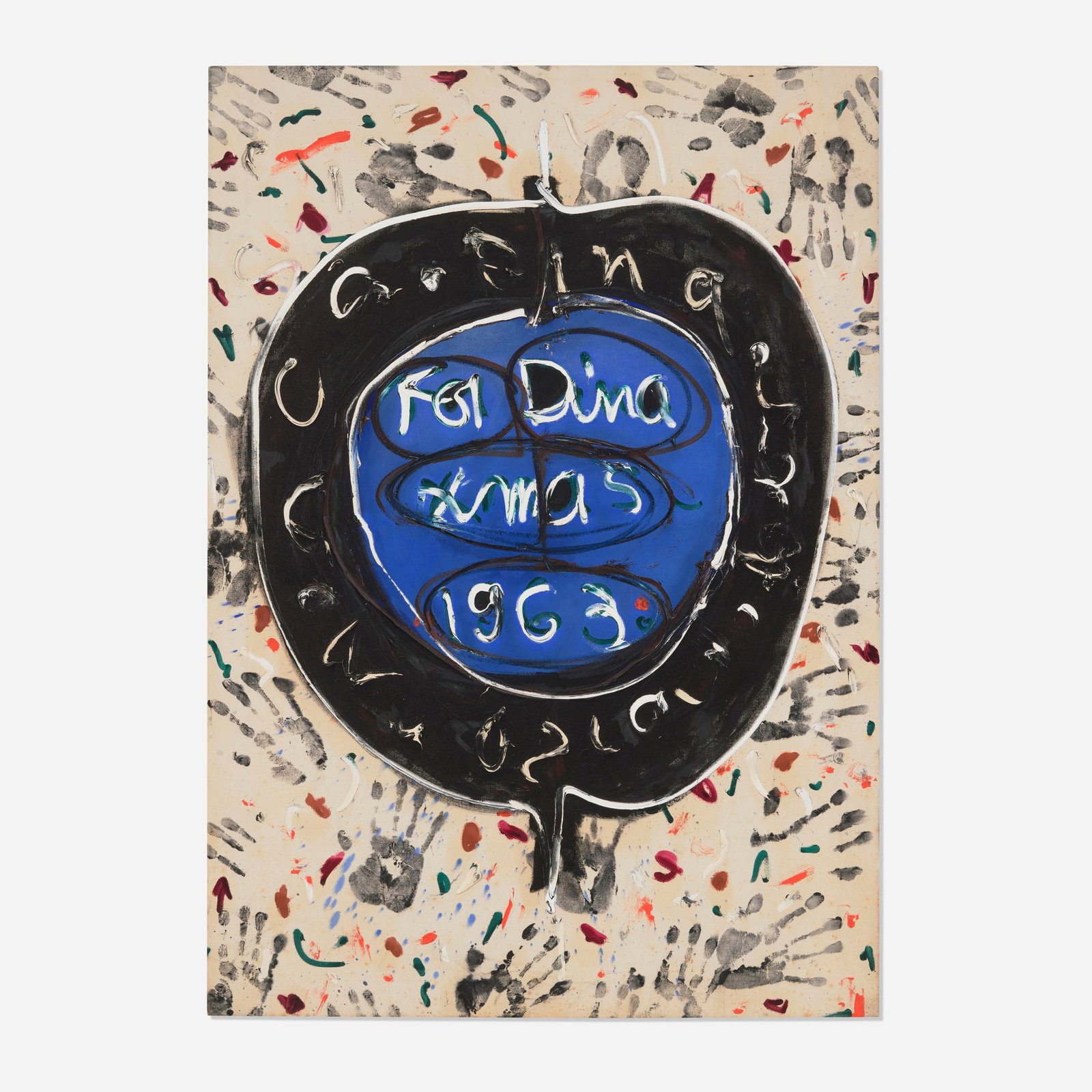 Emerson Woelffer, Untitled: Emerson Woelffer Untitled 1963 oil and acrylic on canvas 54 h x 38 w in (137 x 97 cm) This work is being sold to raise scholarship funds for the Otis College of Art and Design. Dated and inscribed t