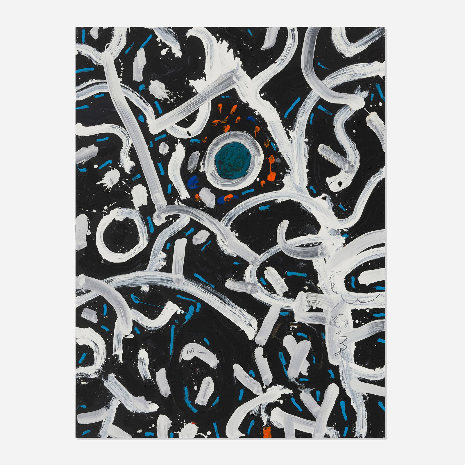 Emerson Woelffer, Untitled: Emerson Woelffer Untitled 1993-97 oil and acrylic on canvas 48 h x 36 w in (122 x 91 cm) This work is being sold to raise scholarship funds for the Otis College of Art and Design. Signed, dated, and