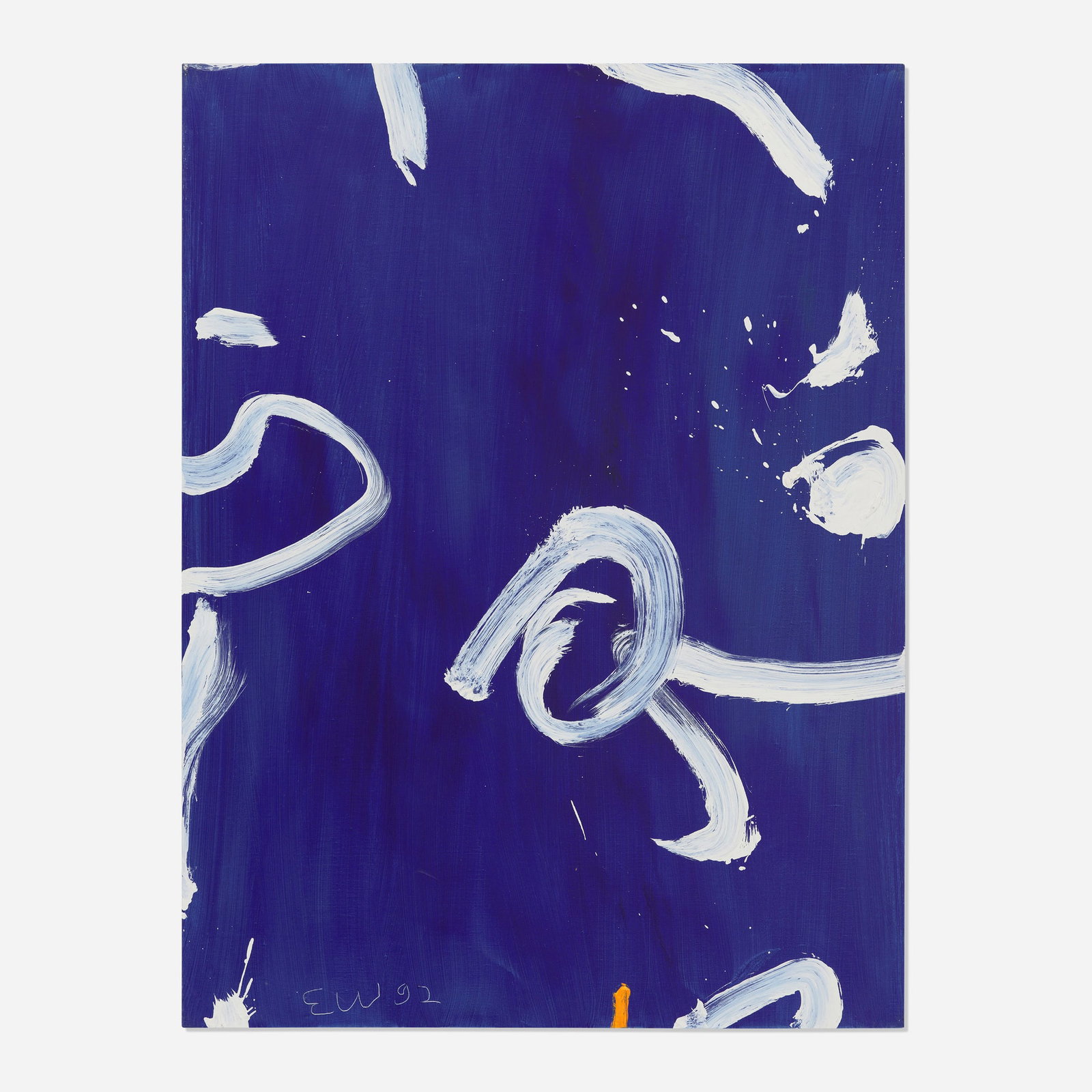 Emerson Woelffer, Homage RM: Emerson Woelffer Homage RM 1992 acrylic on canvas 40 h x 30 w in (102 x 76 cm) This work is being sold to raise scholarship funds for the Otis College of Art and Design. Signed and dated to lower ed