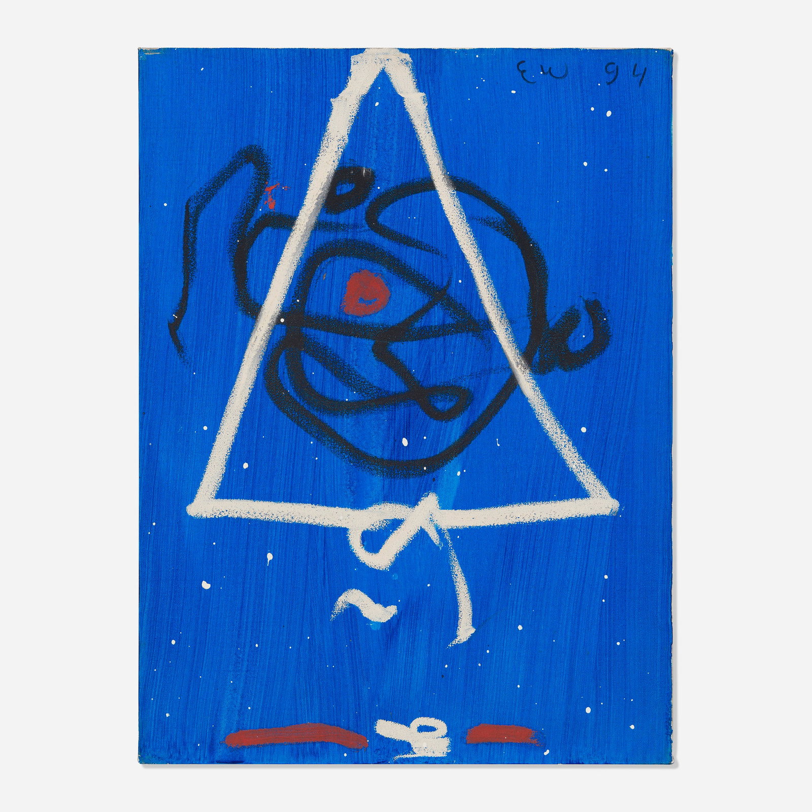 Emerson Woelffer, Untitled: Emerson Woelffer Untitled 1994 oil and acrylic on canvas 24 h x 18 w in (61 x 46 cm) This work is being sold to raise scholarship funds for the Otis College of Art and Design. Signed and dated to up