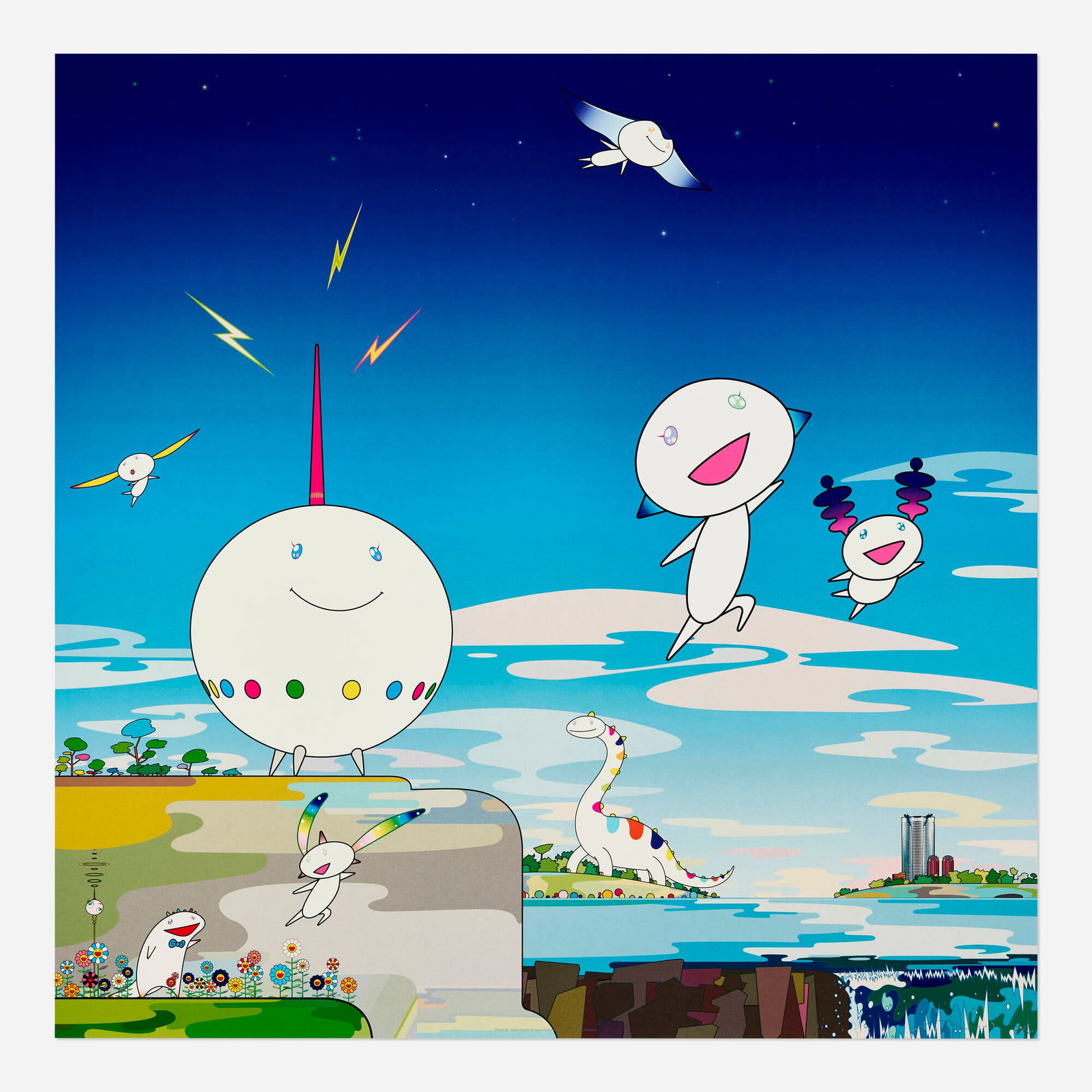 Takashi Murakami, Planet 66: Takashi Murakami Planet 66 2004 offset lithograph in colors 26.75 h x 26.75 w in (68 x 68 cm) Signed and numbered to lower right 'Takashi Murakami 110/300'. This work is number 110 from the edition 30