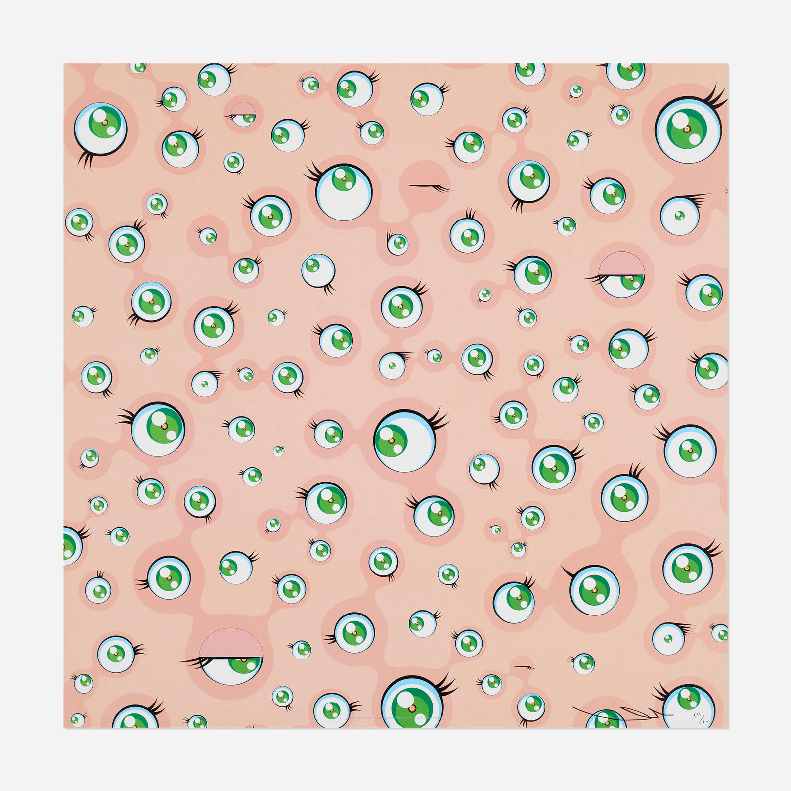 Takashi Murakami, Jellyfish Eyes: Takashi Murakami Jellyfish Eyes 2001 offset lithograph in colors 19.75 h x 19.625 w in (50 x 50 cm) Signed and numbered to lower right 'Murakami 111/300'. This work is number 111 from the ed
