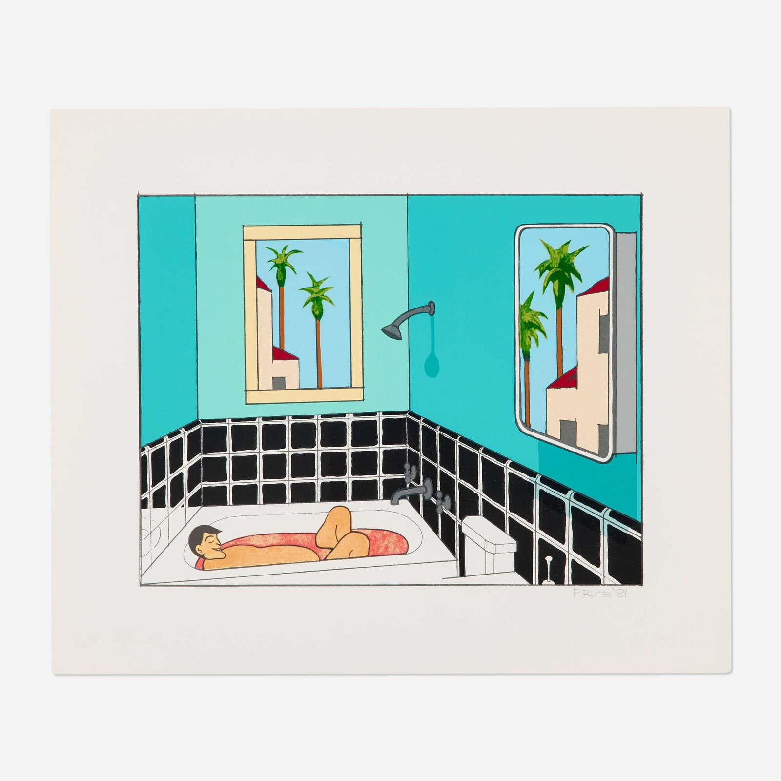 Ken Price, Bathtub (from Plain of Smokes): Ken Price Bathtub (from Plain of Smokes) 1981 screenprint in colors image: 8.25 h x 10.75 w in (21 x 27 cm) sheet: 12.375 h x 14.875 w in (31 x 38 cm) Signed and dated to lower edge 'Price