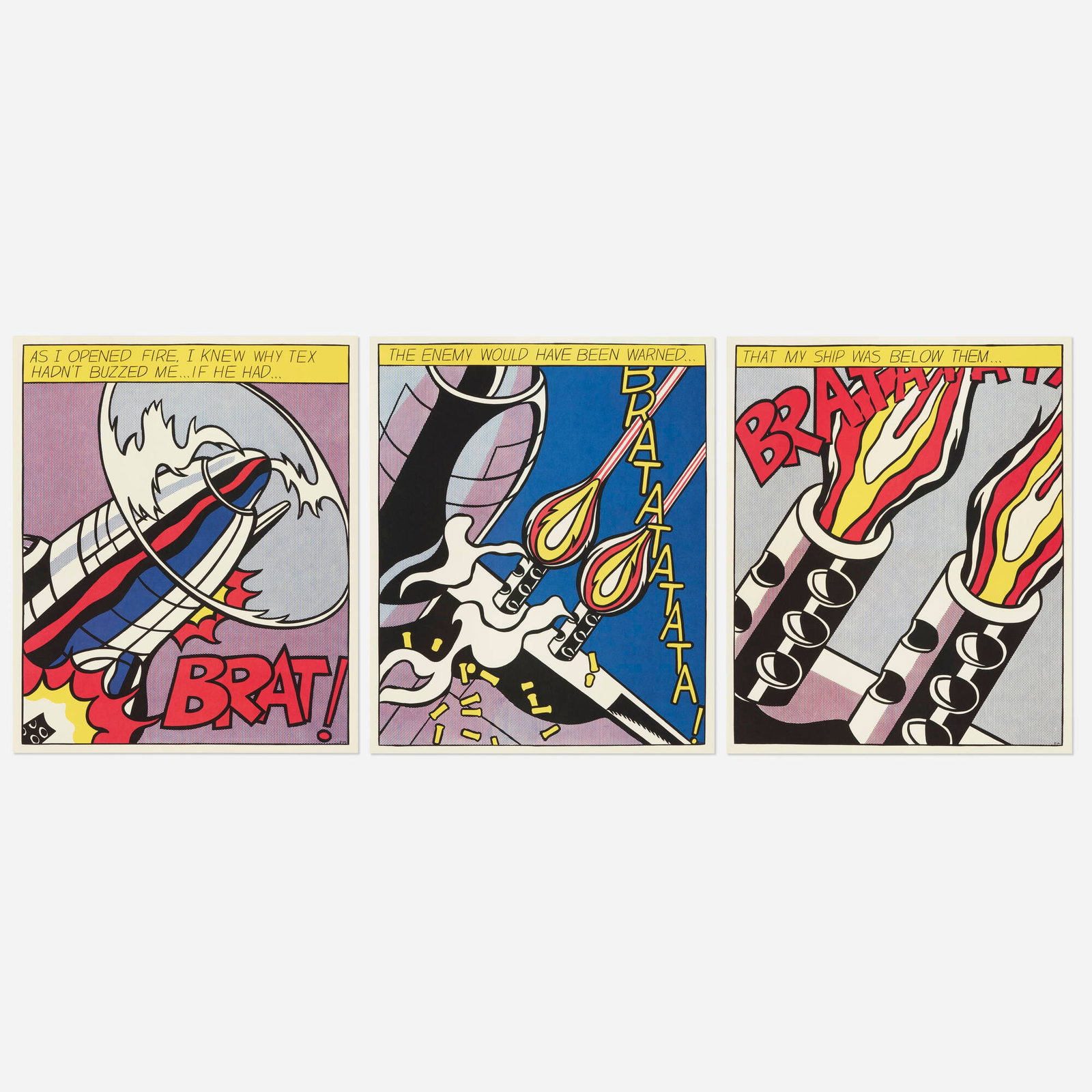 Roy Lichtenstein, As I Opened Fire (triptych)