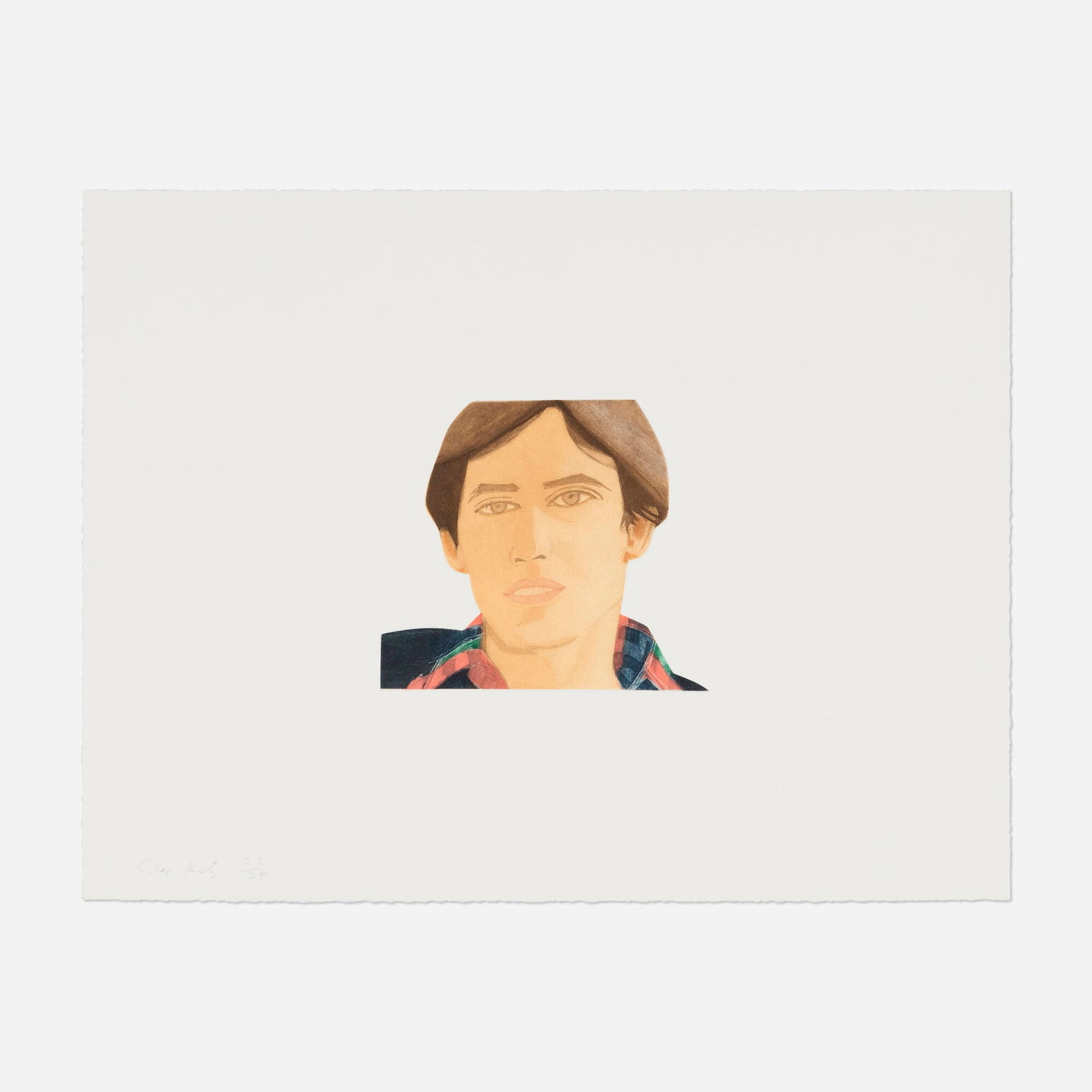 Alex Katz, Michael Lally (from the Face of the Poet portfolio): Alex Katz Michael Lally (from the Face of the Poet portfolio) 1978 aquatint in colors on J. Green Hotpress image: 5.875 h x 6.75 w in (15 x 17 cm) sheet: 14.5 h x 19 w in (37 x 48 cm) Signed and