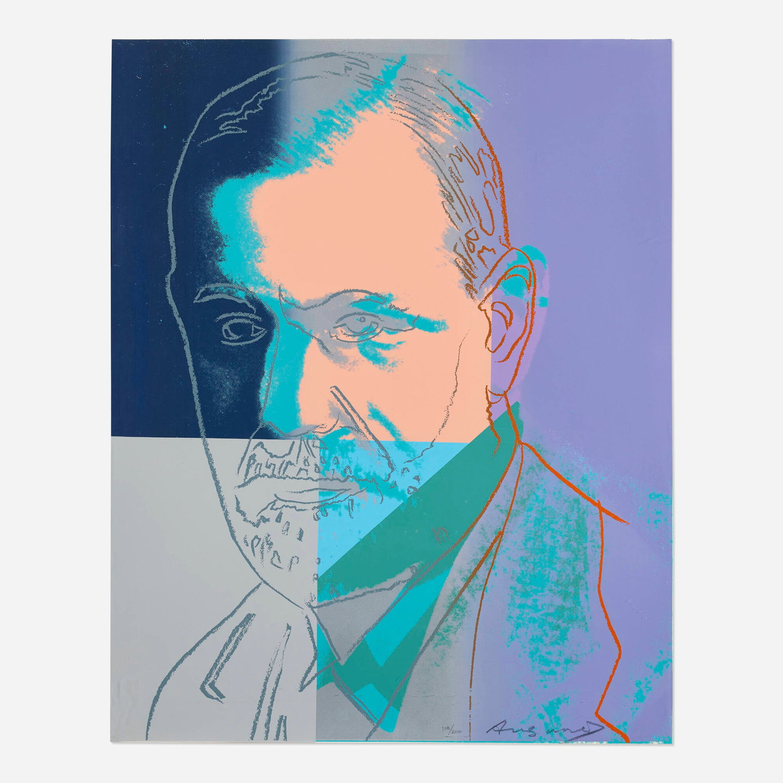 Andy Warhol, Sigmund Freud (from the Ten Portraits of Jews of the Twentieth Century portfolio): Andy Warhol Sigmund Freud (from the Ten Portraits of Jews of the Twentieth Century portfolio) 1980 screenprint on Lenox Museum Board 40 h x 32 w in (102 x 81 cm) Signed and numbered to lower right