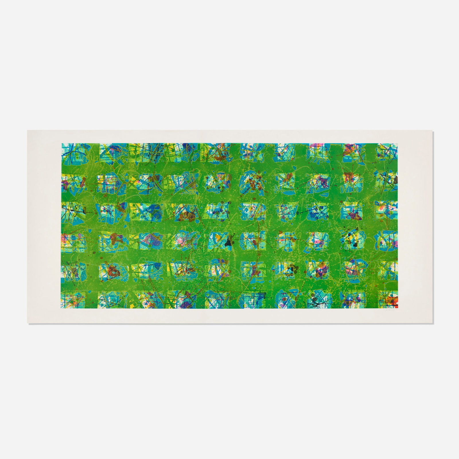 Sam Francis, La Primavera (Spring) (SF-070RC): Sam Francis La Primavera (Spring) (SF-070RC) 1988 etching and aquatint in colors on Fabriano image: 38.75 h x 78.25 w in (98 x 199 cm) sheet: 45.75 h x 95 w in (116 x 241 cm) Signed and numbered to